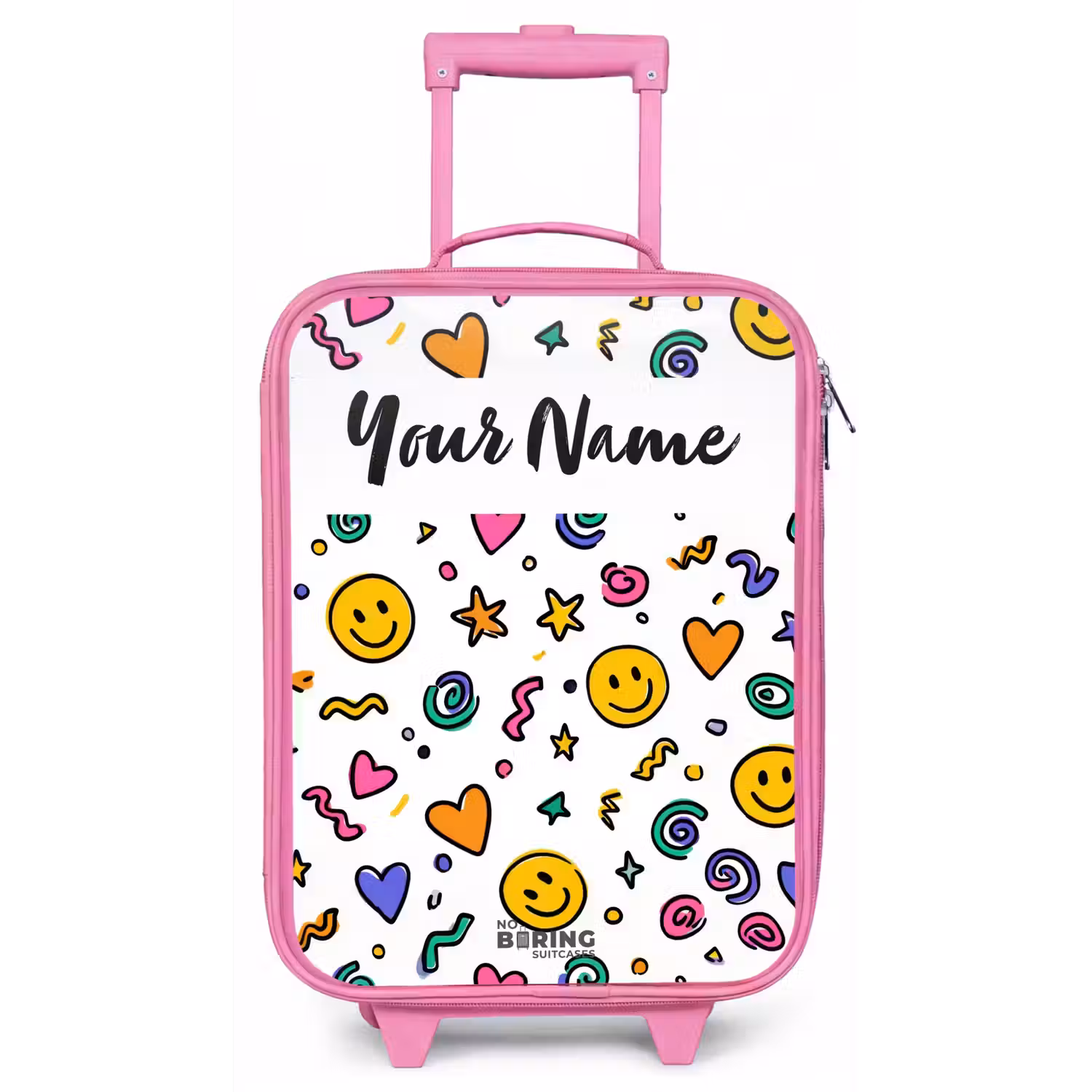 Smiley - Hartje - Ster Kinderkoffer - Roze klein -zz3dotto