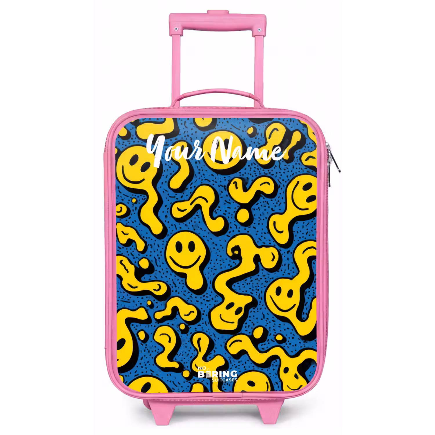 Smiley - Geel - Blauw Kinderkoffer - Roze klein -zz3dotto