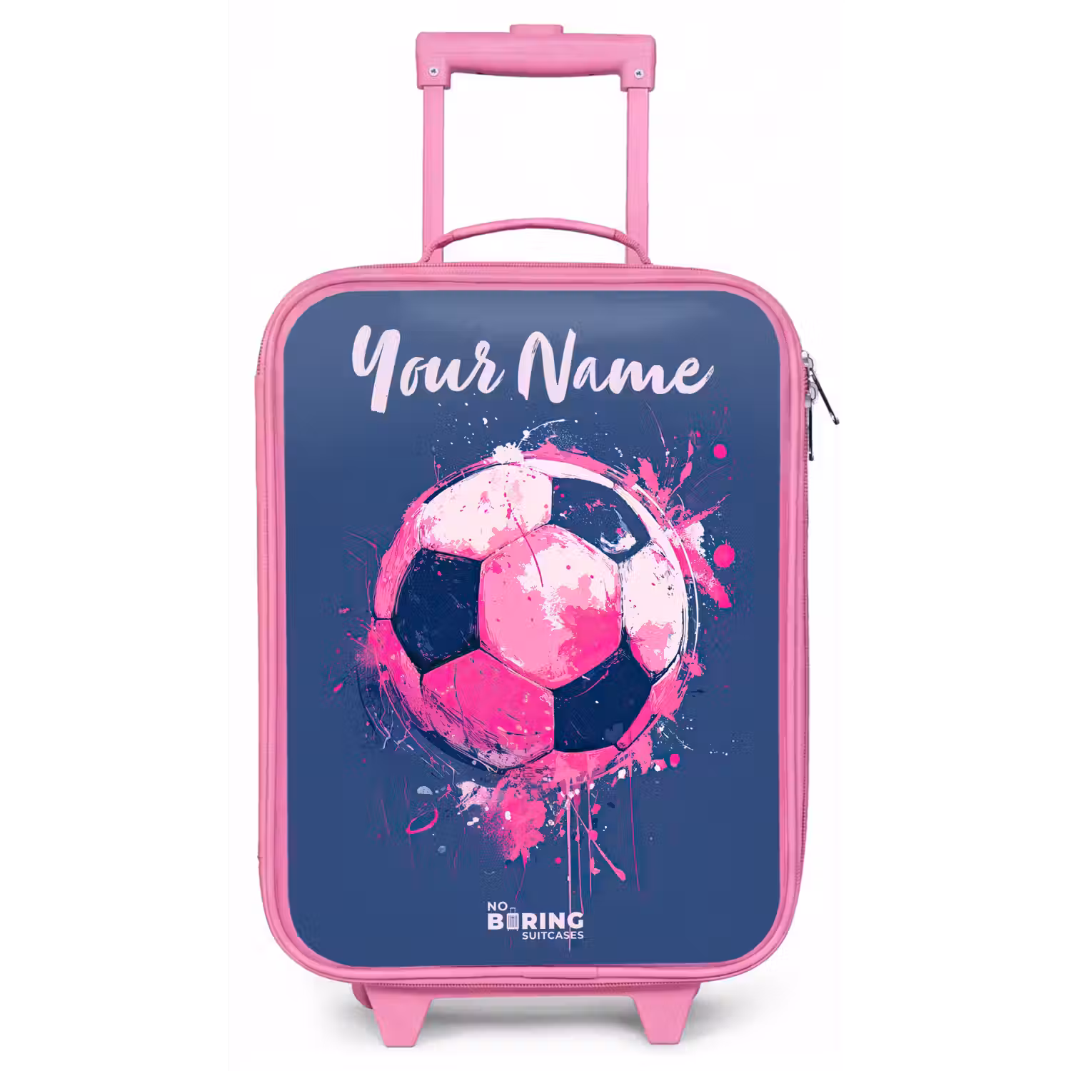 Voetbalvibes - Verf - Roze - Blauw Kinderkoffer - Roze klein -zz3dotto