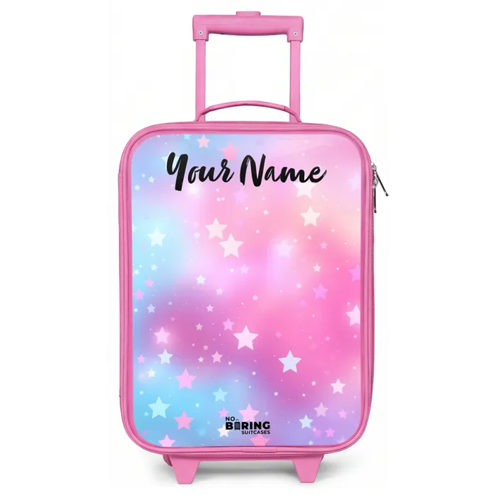 Sterren - Roze - Blauw Kinderkoffer - Roze klein -zz3dotto