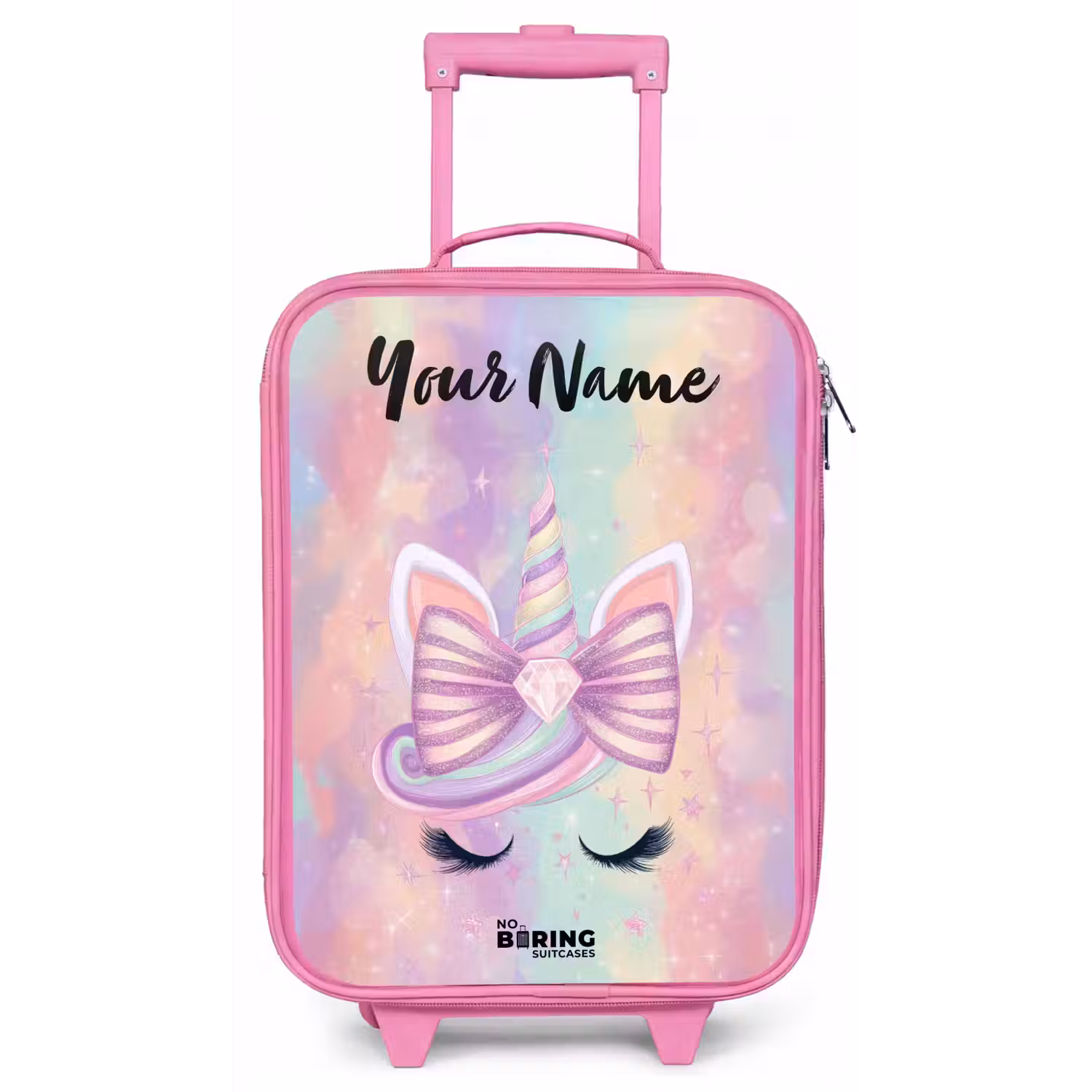 Eenhoorn - Glitters - Regenboog - Pastel Kinderkoffer - Roze klein -zz3dotto