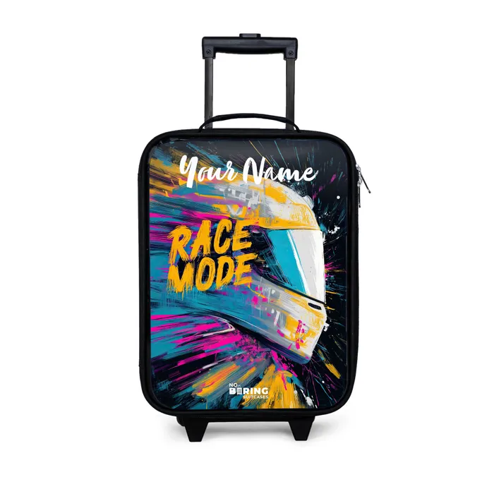 Racehelm - Abstract - Verf - Kleurrijk Kinderkoffer - Zwart klein -3d