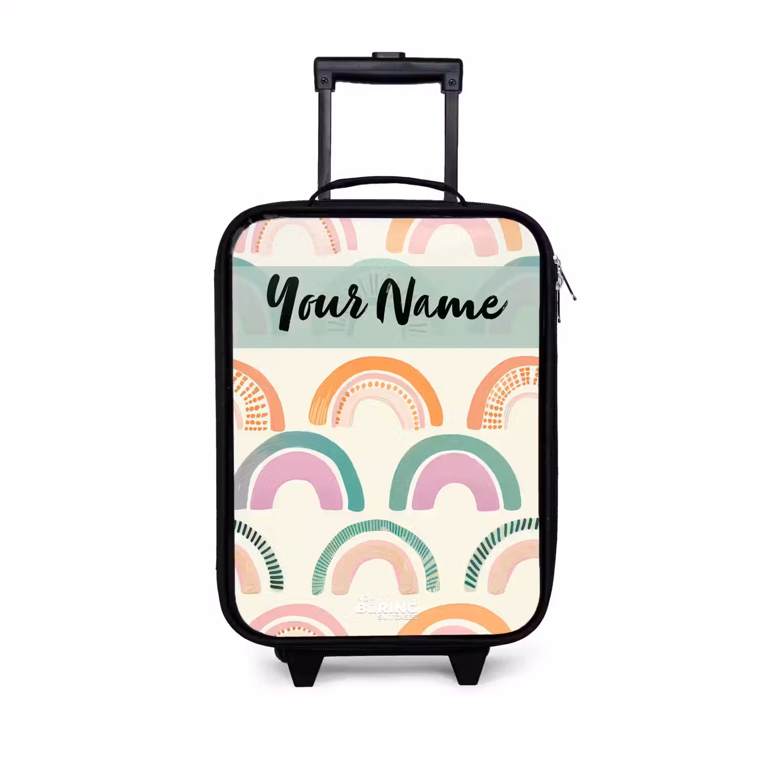 Regenboog - Pastel - Patroon Kinderkoffer - Zwart klein -3d
