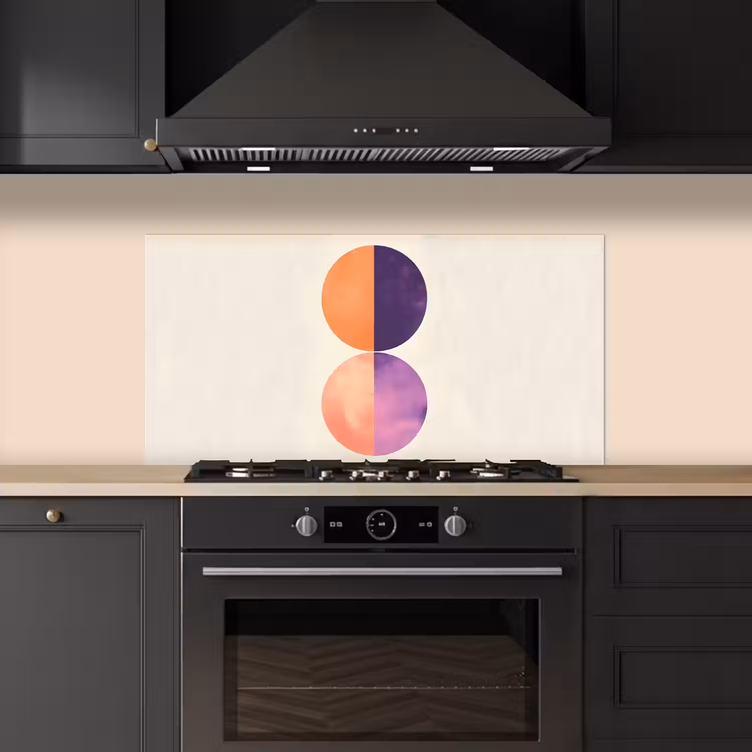 Abstract - Cirkels - Paars keuken achterwand spatscherm middel -sfeer1