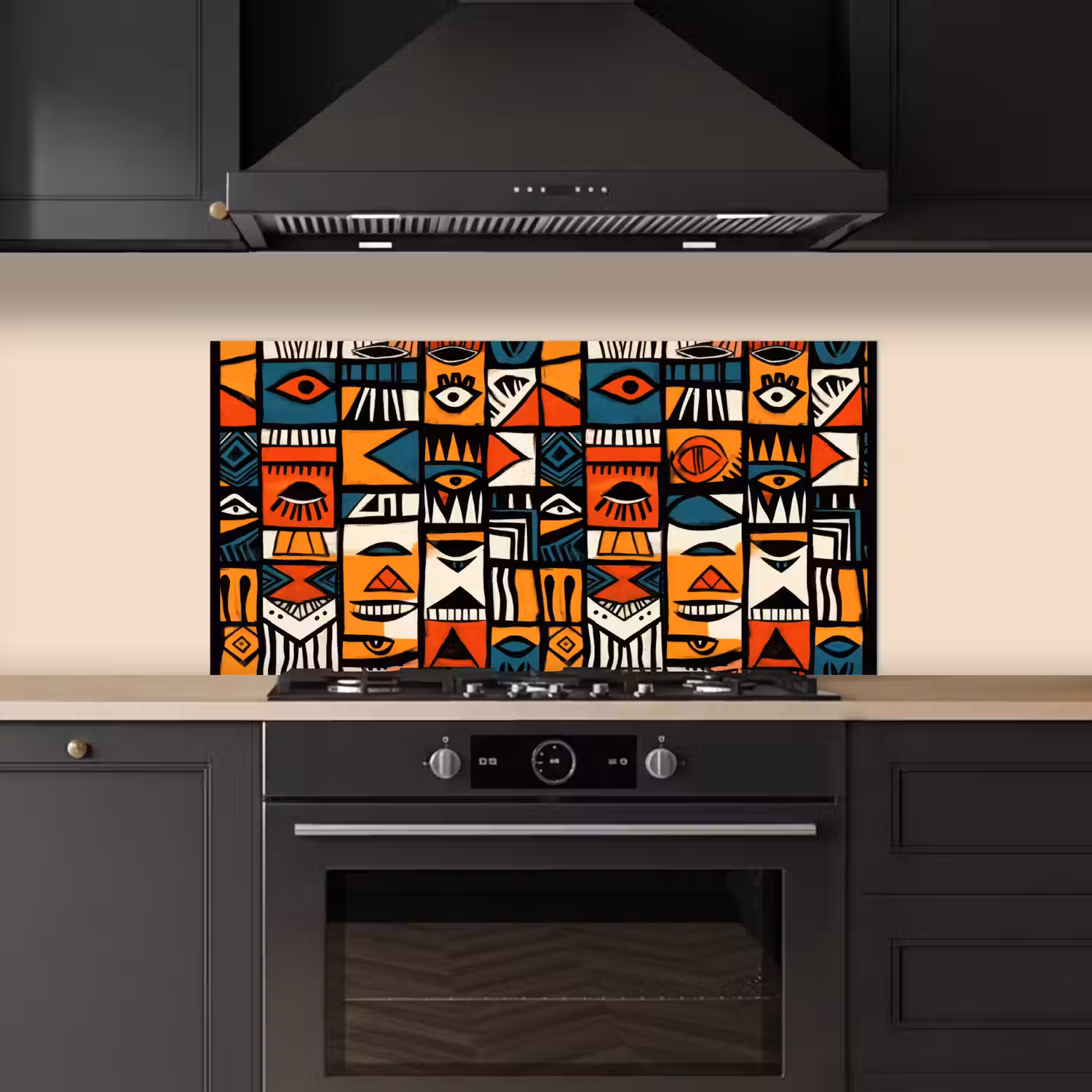 Abstract - Gezichten - Mozaïek keuken achterwand spatscherm middel -sfeer1
