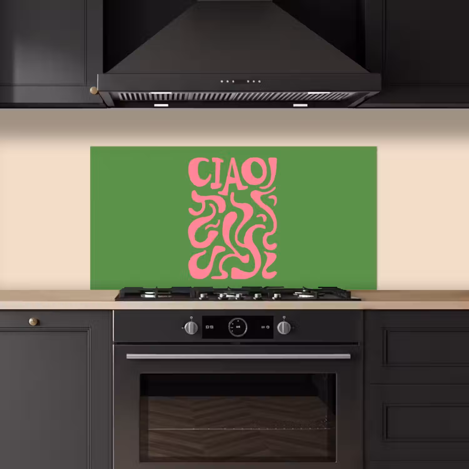 Abstract - Roze - Ciao - Vormen keuken achterwand spatscherm middel -sfeer1