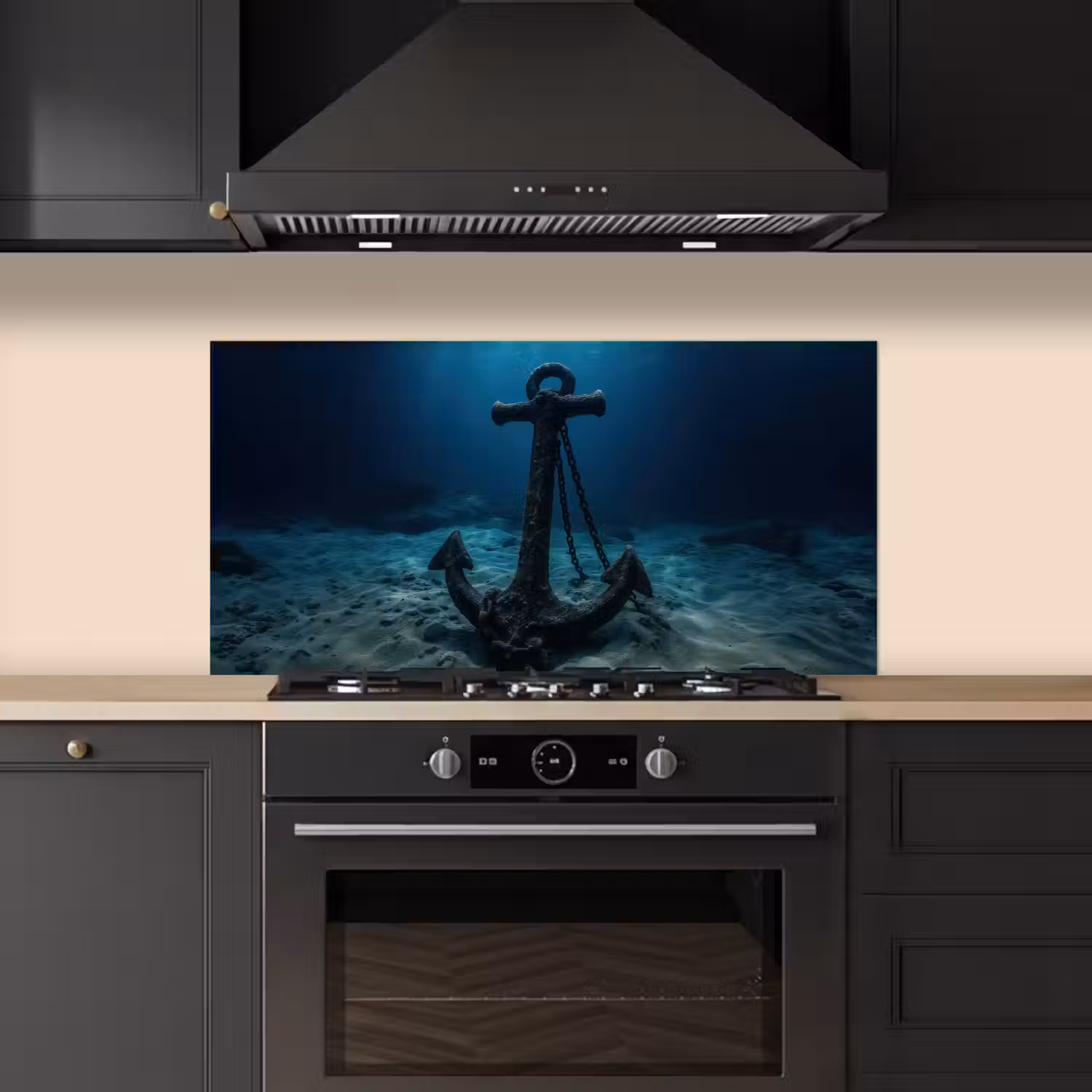 Anker - Ijzer - Zeebodem - Zand keuken achterwand spatscherm middel -sfeer1