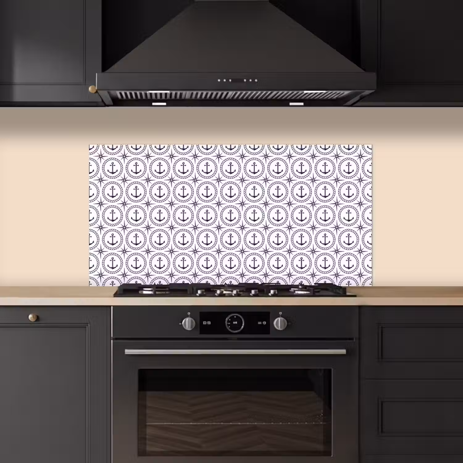 Anker - Haven - Blauw - Wit keuken achterwand spatscherm middel 899 -sfeer1