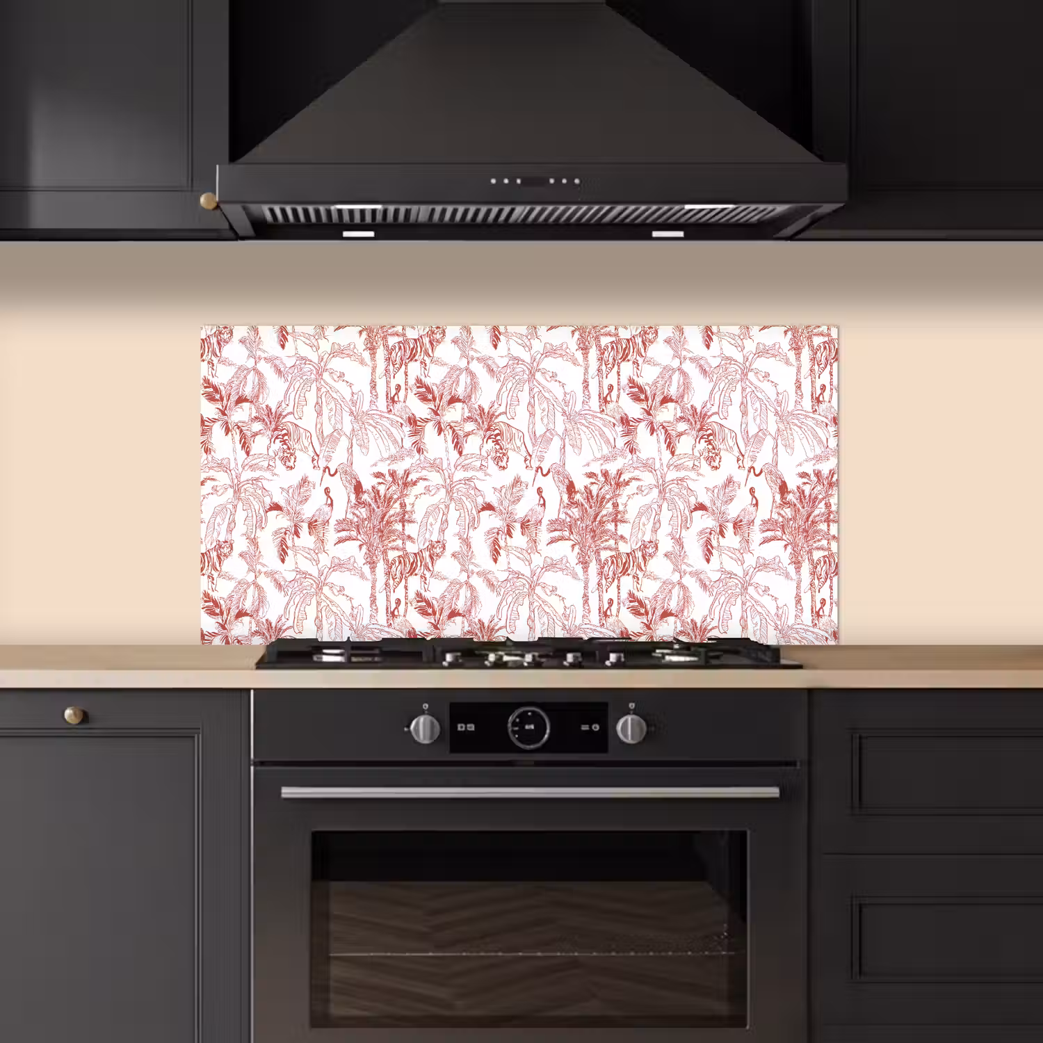 Dieren - Abstract - Rood keuken achterwand spatscherm middel 899 -sfeer1
