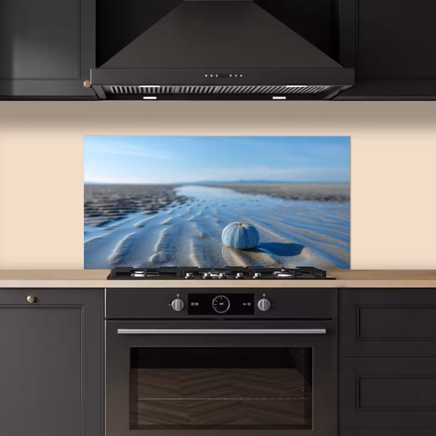 Strand - Schild - Water - Blauw keuken achterwand spatscherm middel -sfeer1