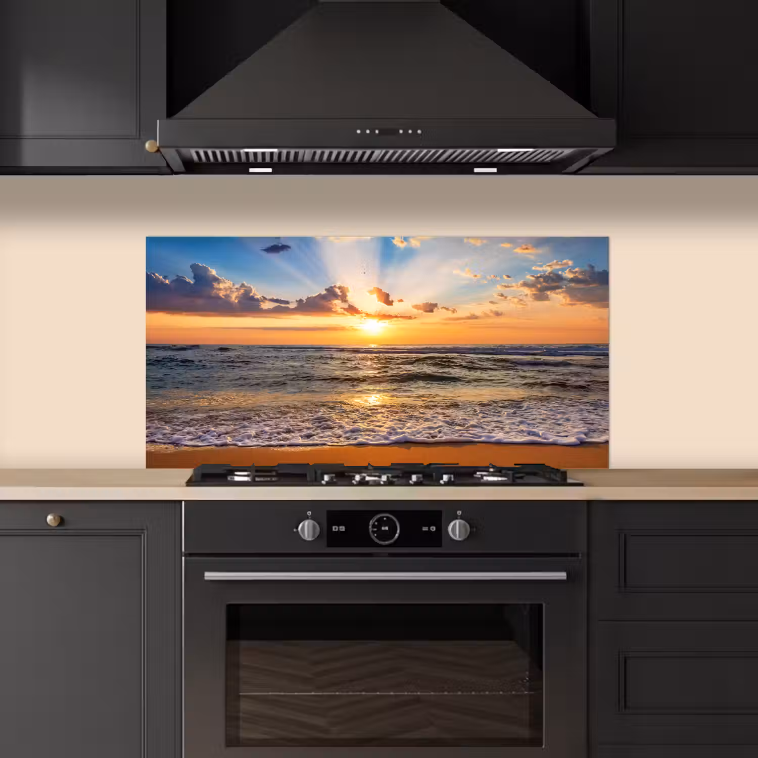 Strand - Zonsondergang - Zee - Wolken - Horizon keuken achterwand spatscherm middel -sfeer1