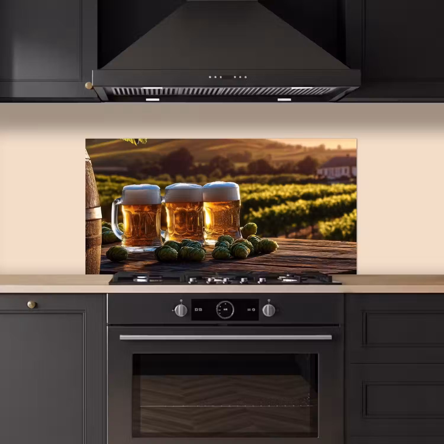 Bier - Hop - Landschap keuken achterwand spatscherm middel -sfeer1