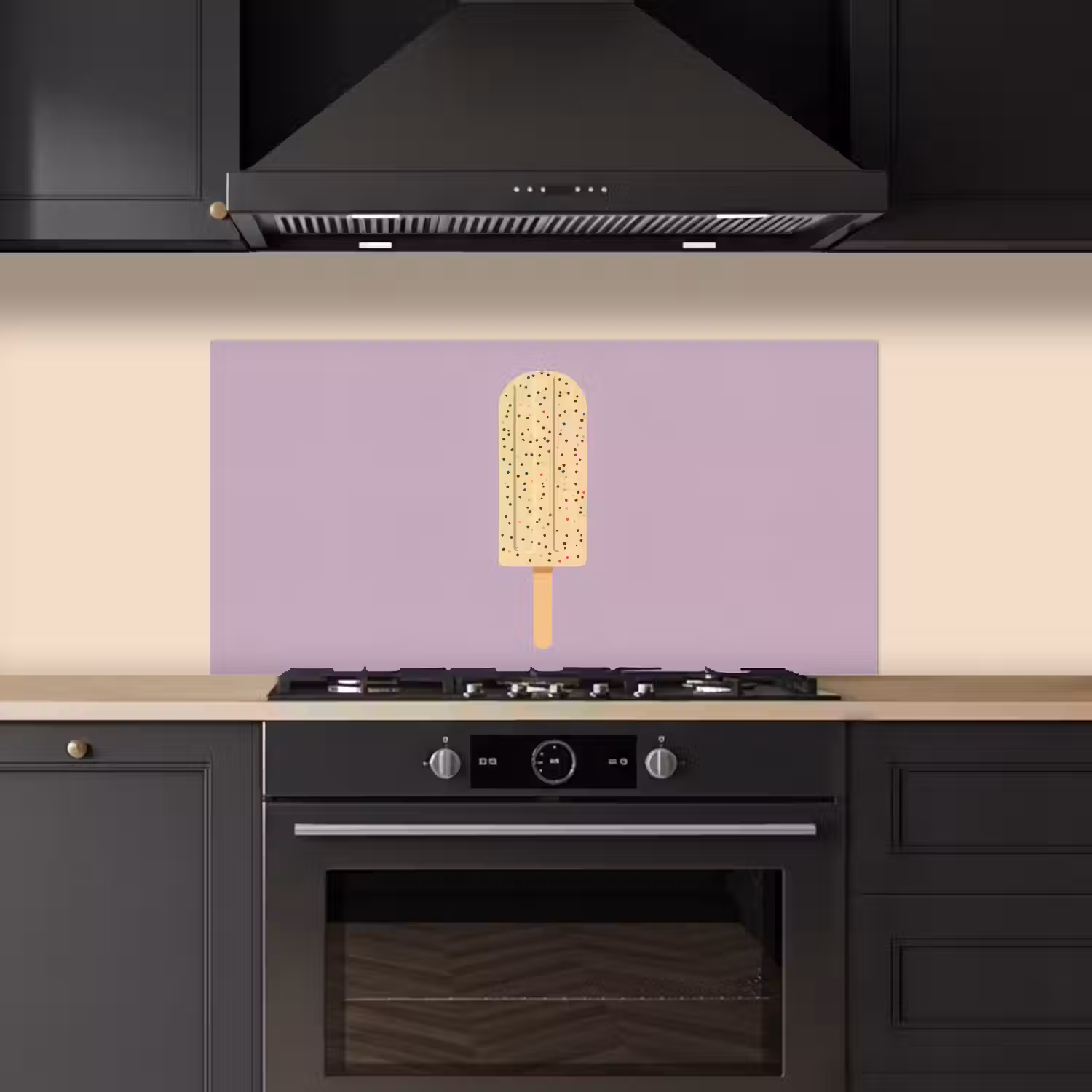 Beige - Ijsje - Spikkels keuken achterwand spatscherm middel -sfeer1