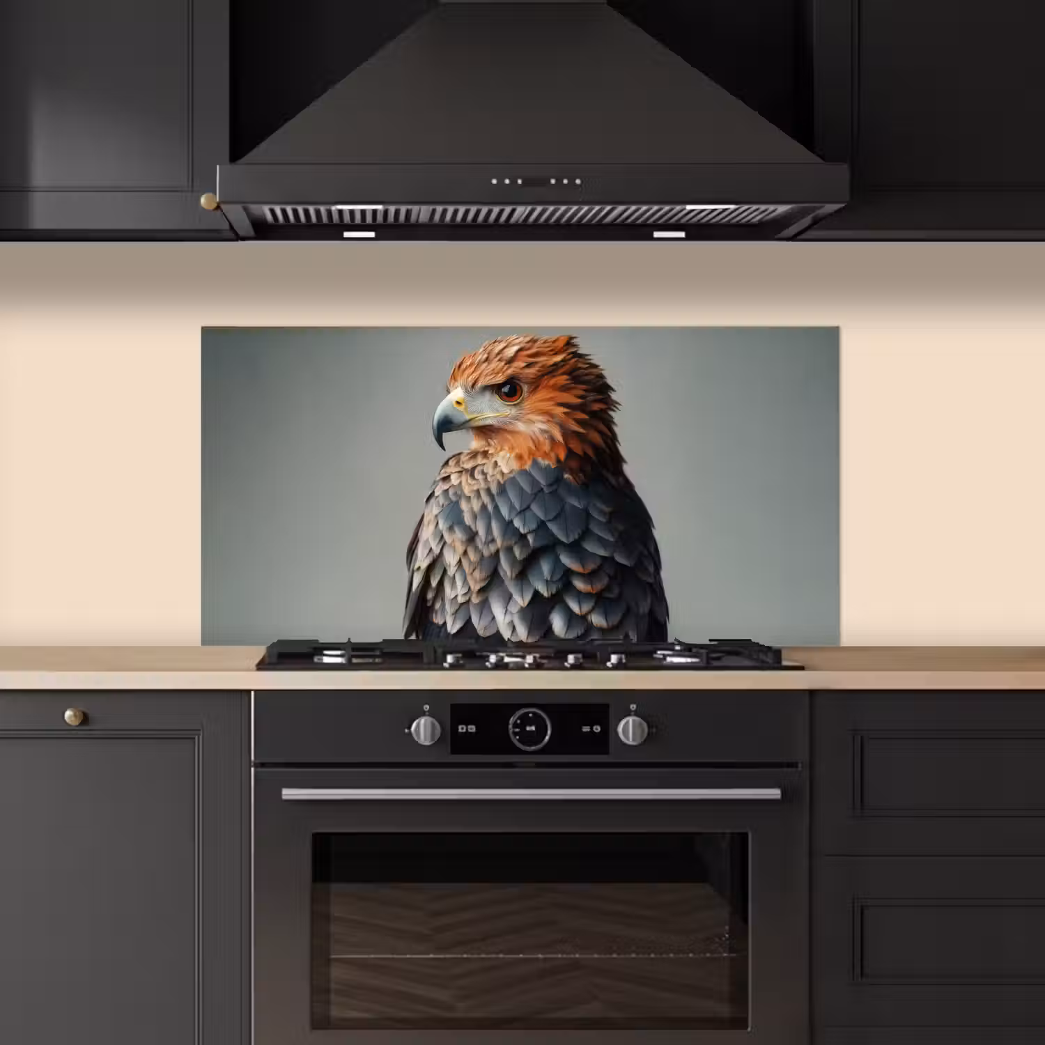 Vogel - Realistisch - Veren - Bruin keuken achterwand spatscherm middel -sfeer1