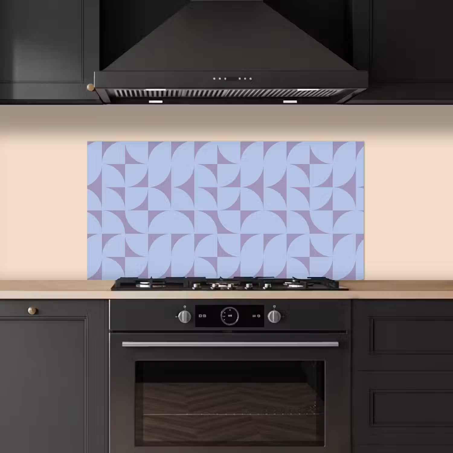 Blokken - Blauw - Paars - Patroon keuken achterwand spatscherm middel 899 -sfeer1