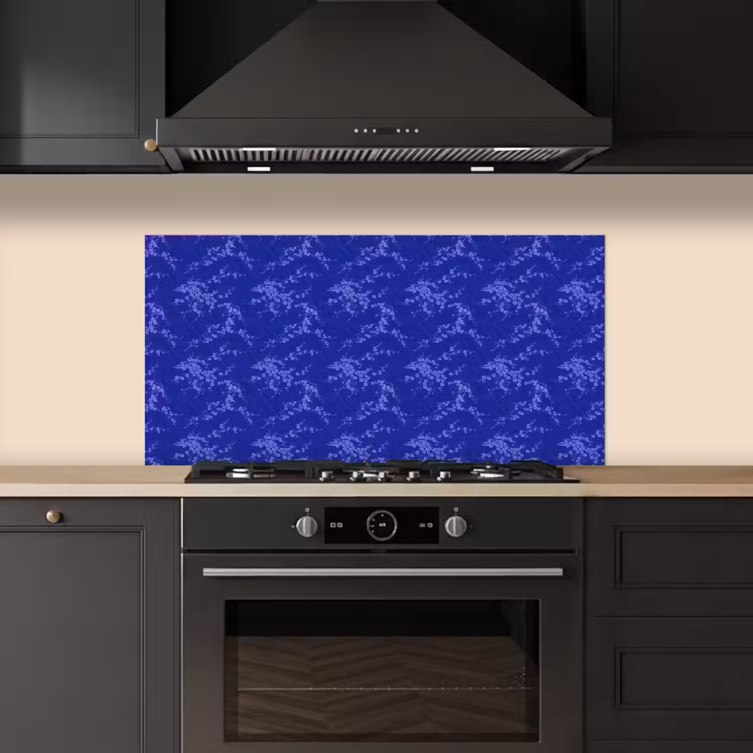Bloesem - Bloemen - Blauw keuken achterwand spatscherm middel 899 -sfeer1