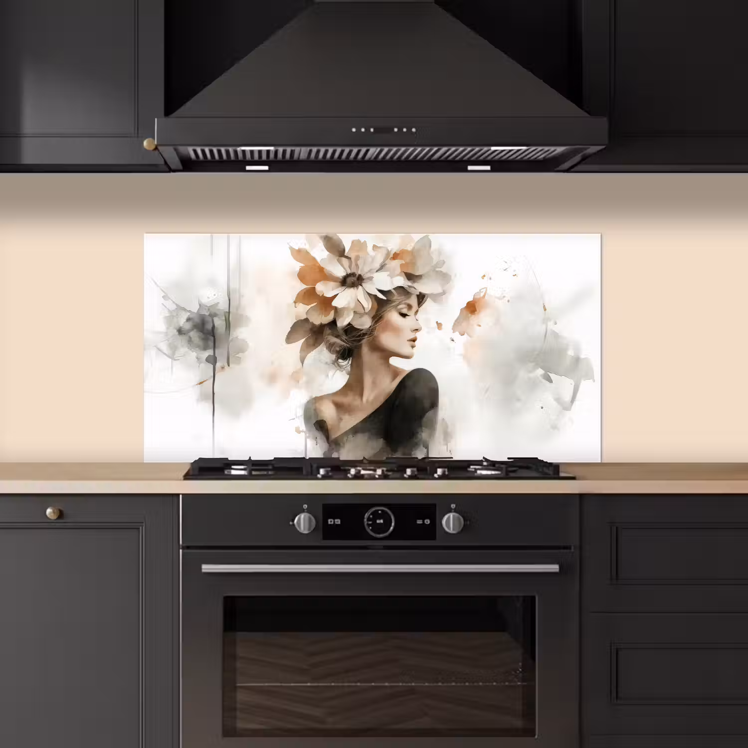 Bloesem - Portret - Gezicht keuken achterwand spatscherm middel -sfeer1
