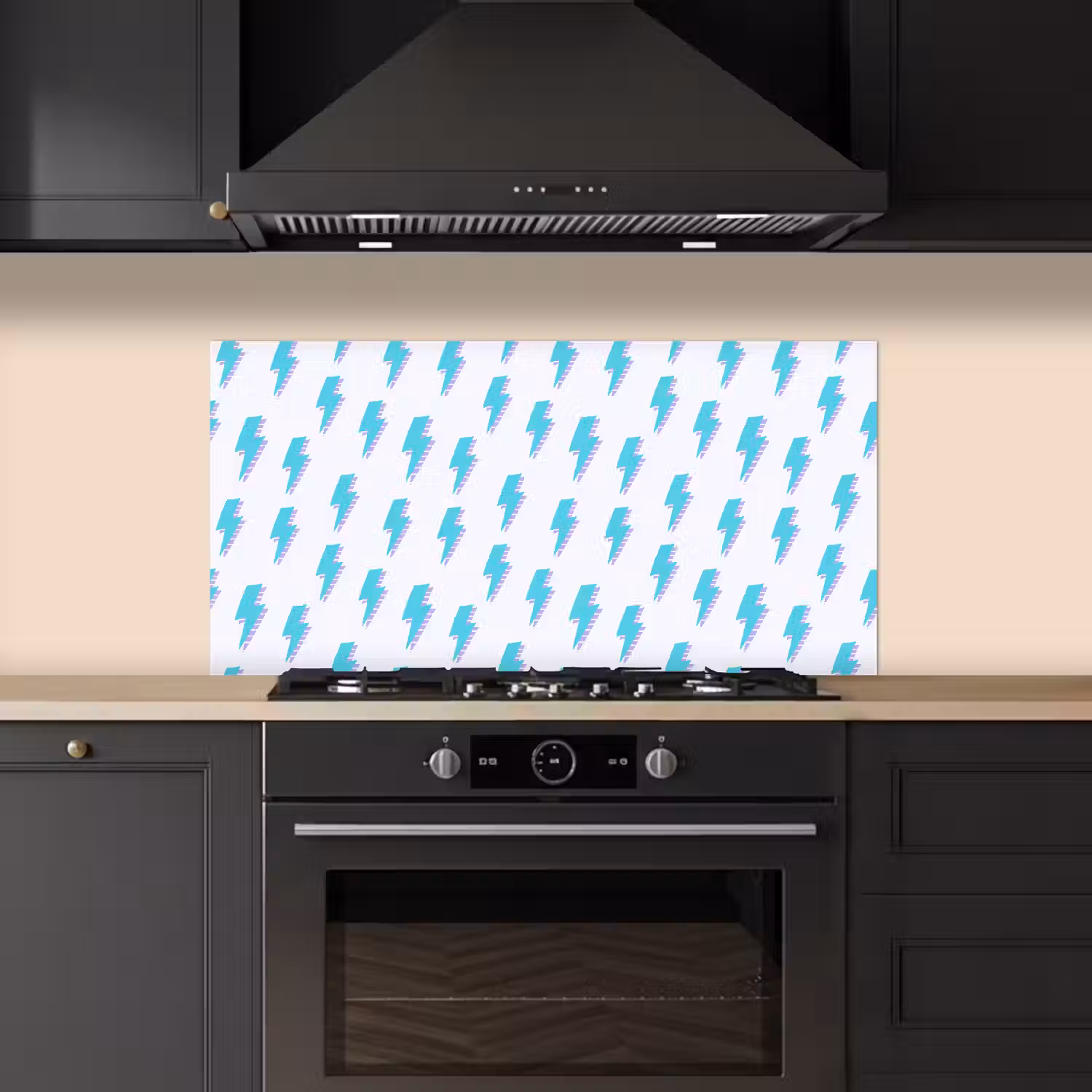 Blauw - Paars - Bliksem keuken achterwand spatscherm middel 899 -sfeer1