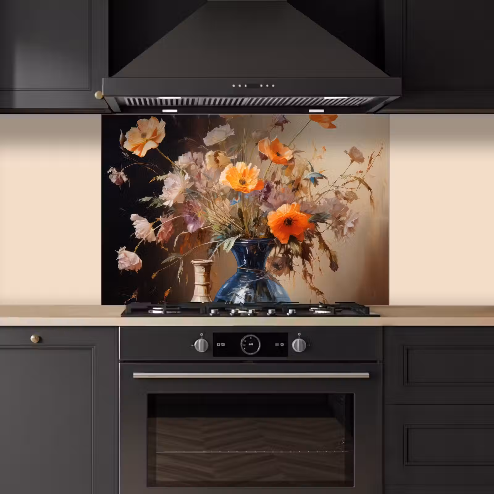 Boeket - Bloemen - Olieverf - Stilleven - Pastel keuken achterwand spatscherm middel -sfeer1