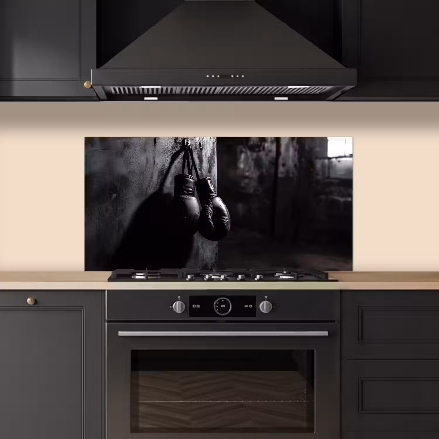 Bokshandschoenen - Muur - Duister - Zwart keuken achterwand spatscherm middel -sfeer1