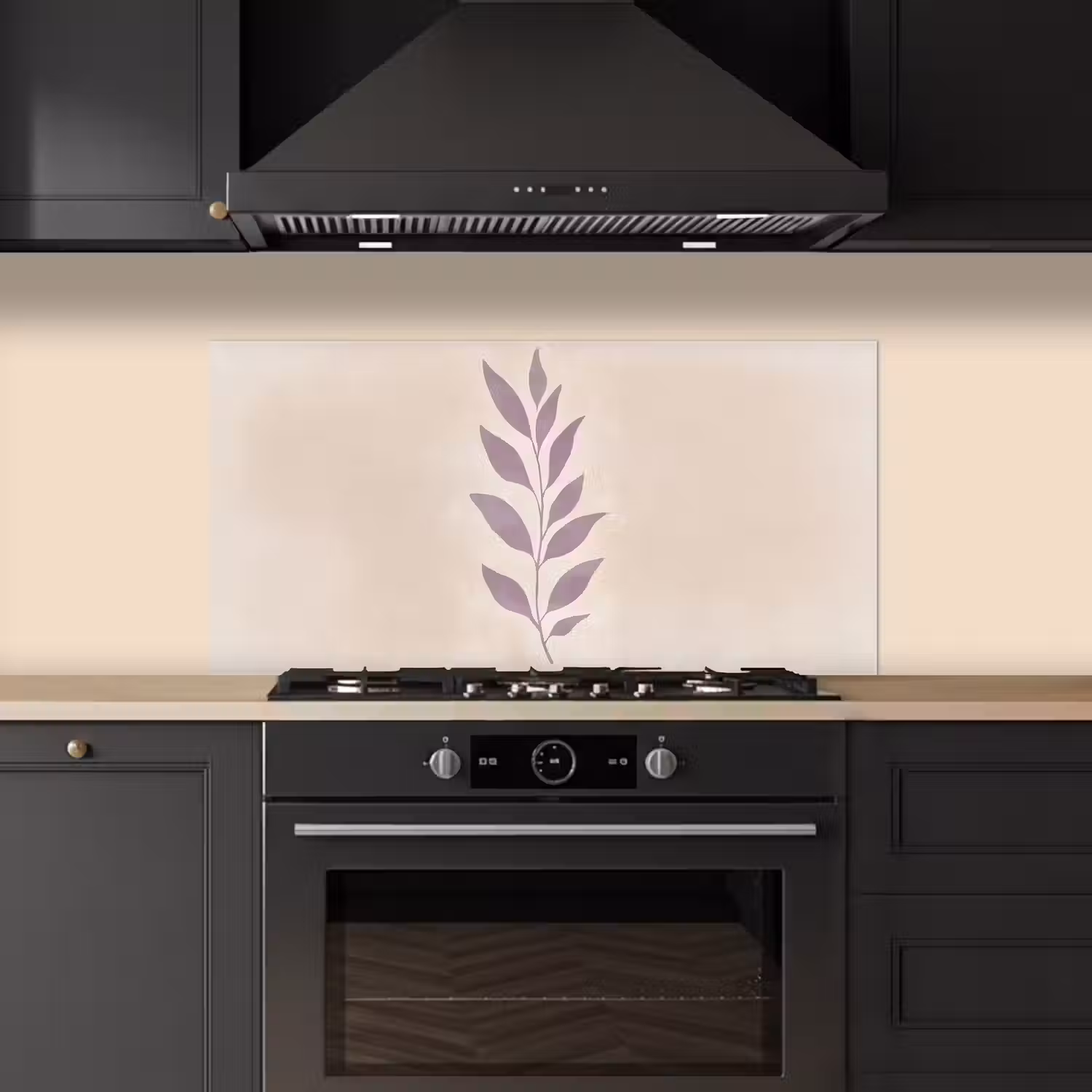 Tak - Bladeren - Minimalistisch - Beige keuken achterwand spatscherm middel -sfeer1