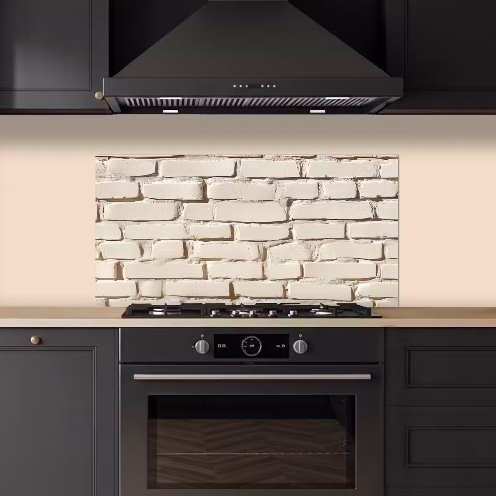 Bakstenen - Muur - Licht - Wit keuken achterwand spatscherm middel -sfeer1