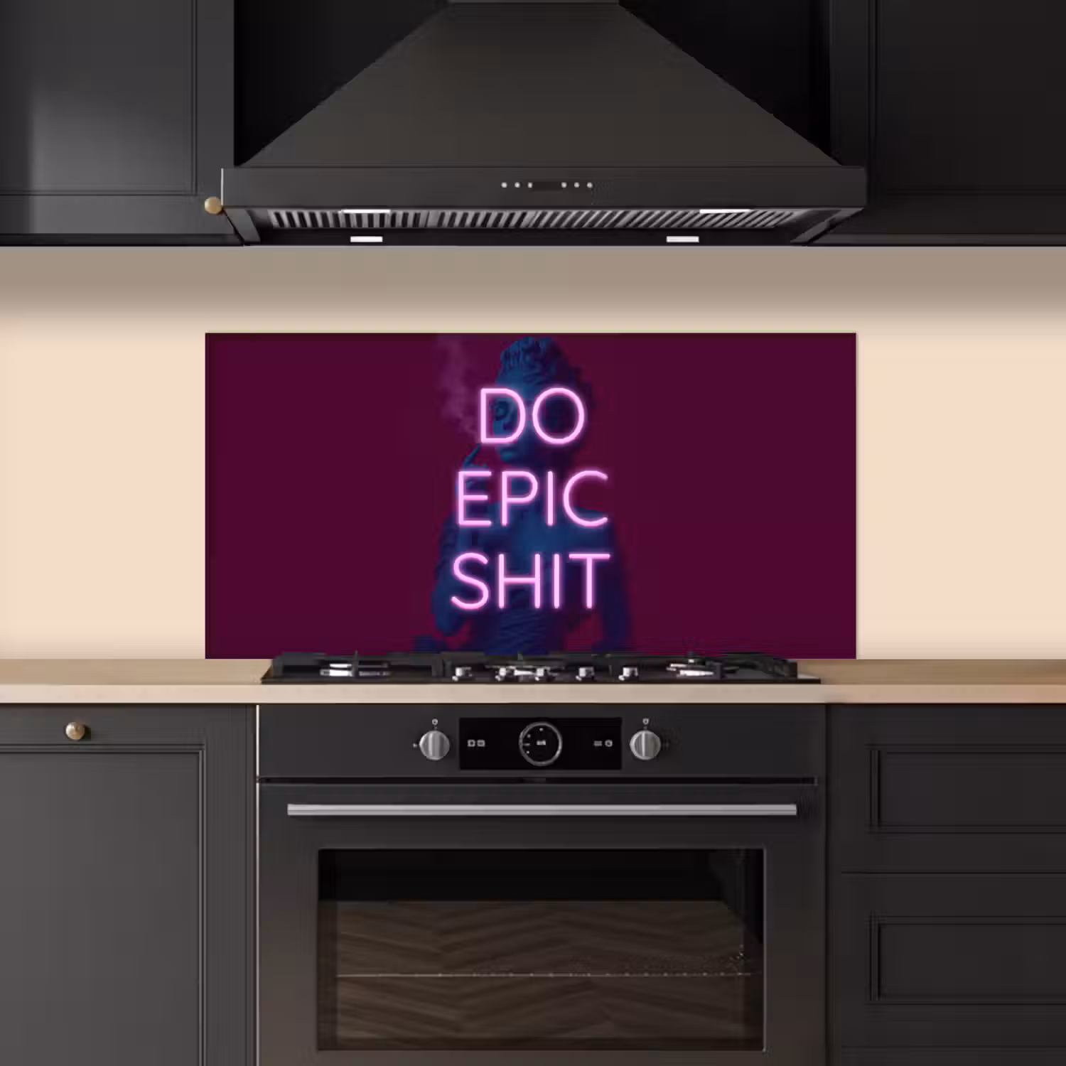 Buste - Neon - LED - Letters keuken achterwand spatscherm middel -sfeer1