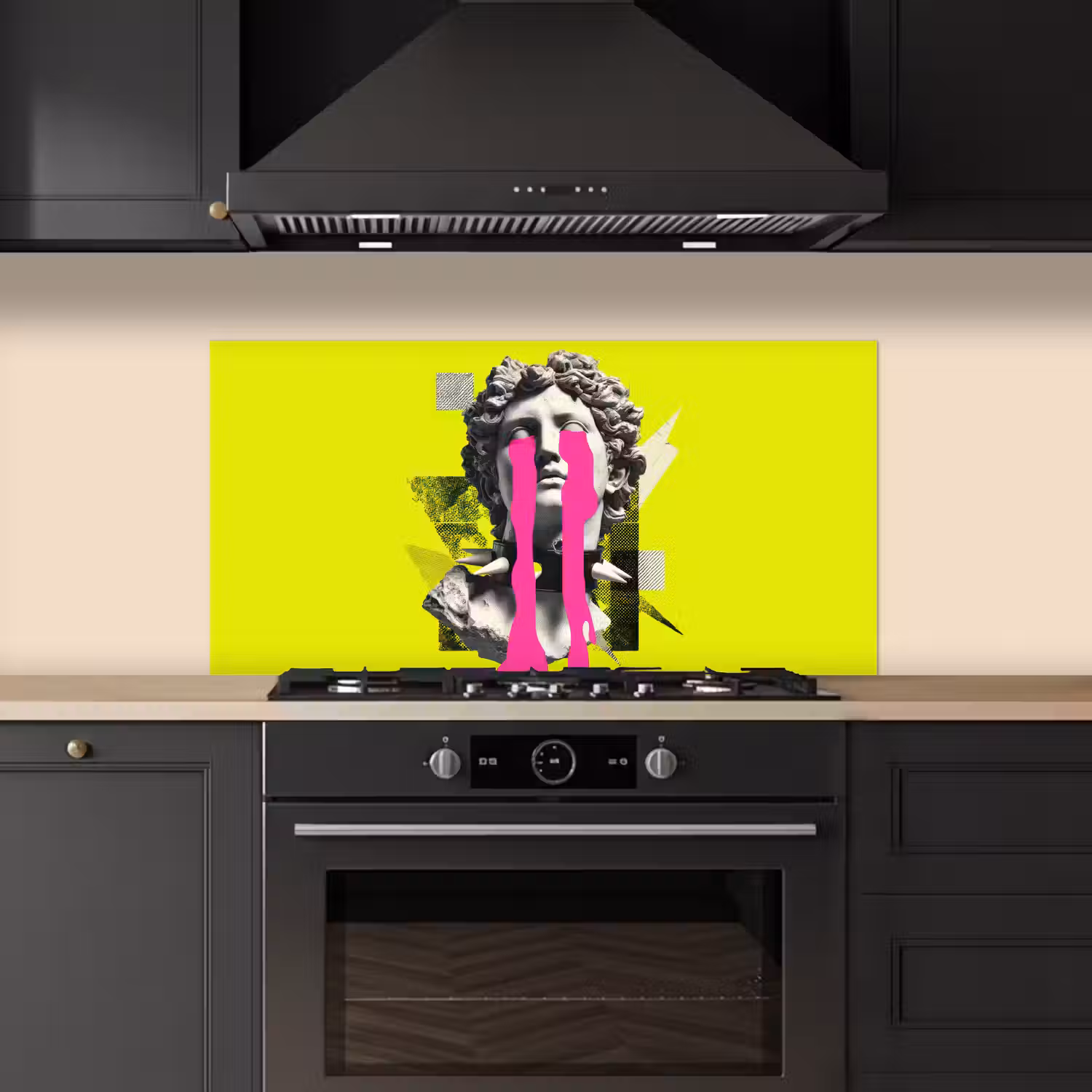 Buste - Verf - Geel keuken achterwand spatscherm middel -sfeer1
