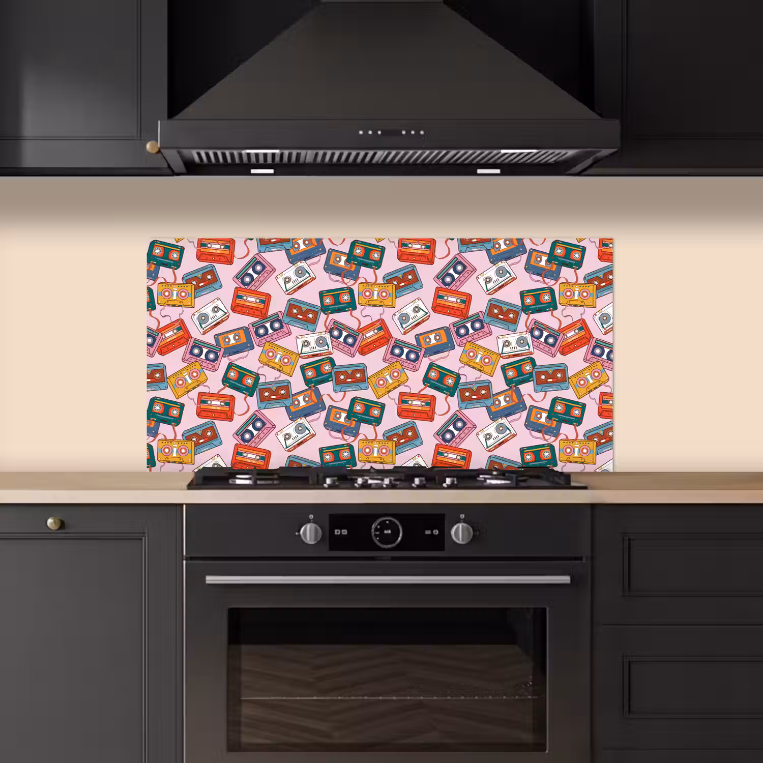 Cassette - Patroon - Roze keuken achterwand spatscherm middel 899 -sfeer1