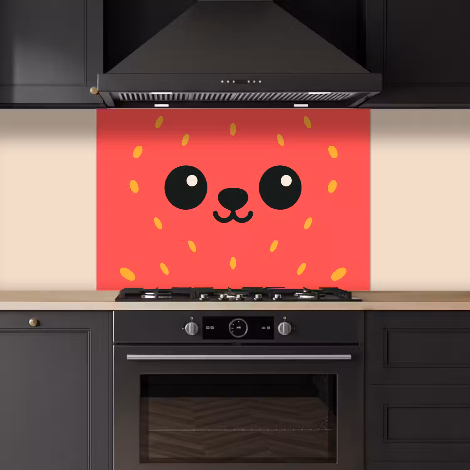 Kat - Aardbei - Cartoon keuken achterwand spatscherm middel -sfeer1