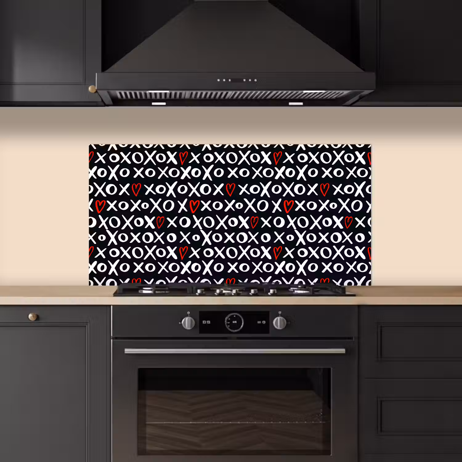 Tekens - Wit - Zwart keuken achterwand spatscherm middel 899 -sfeer1