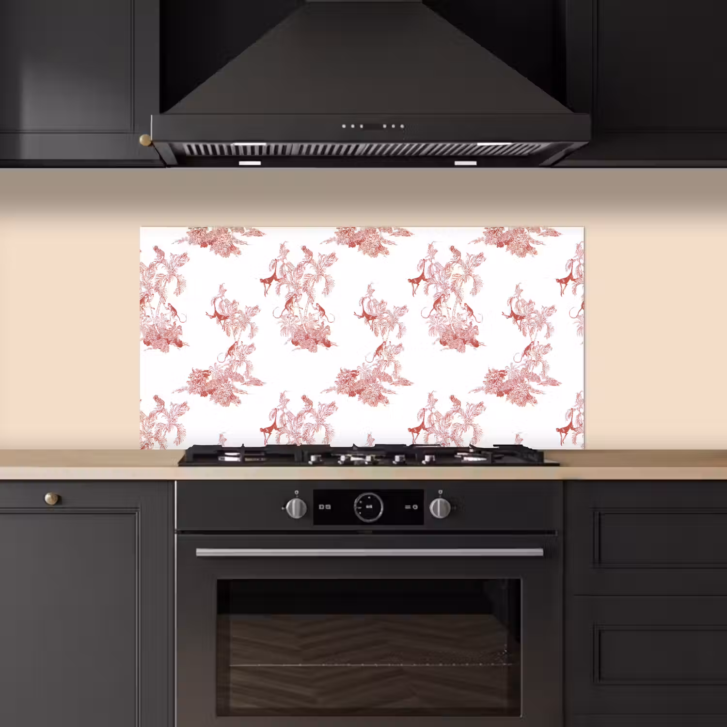 Chimpansee - Beplanting - Rood keuken achterwand spatscherm middel 899 -sfeer1