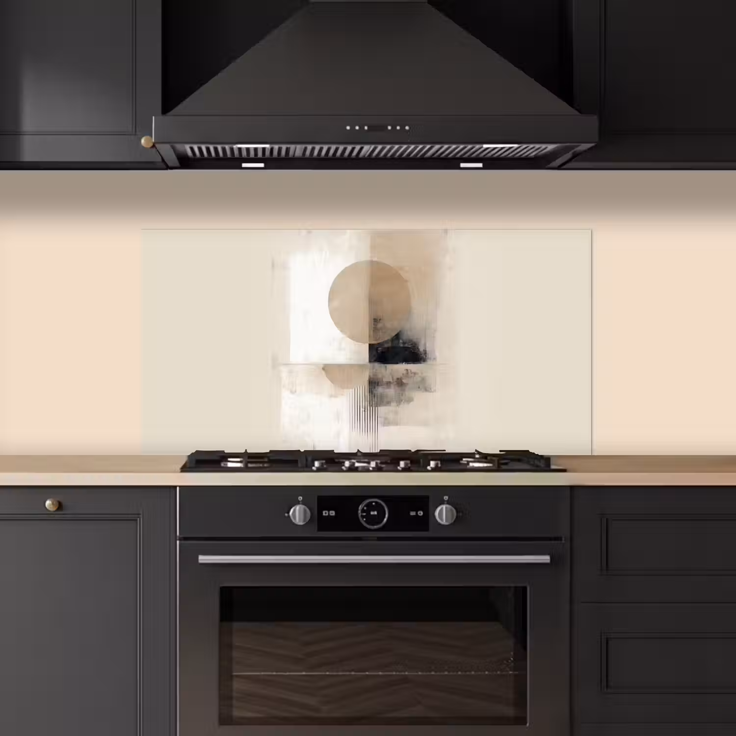 Cirkel - Compositie - Diepte - Beige keuken achterwand spatscherm middel -sfeer1
