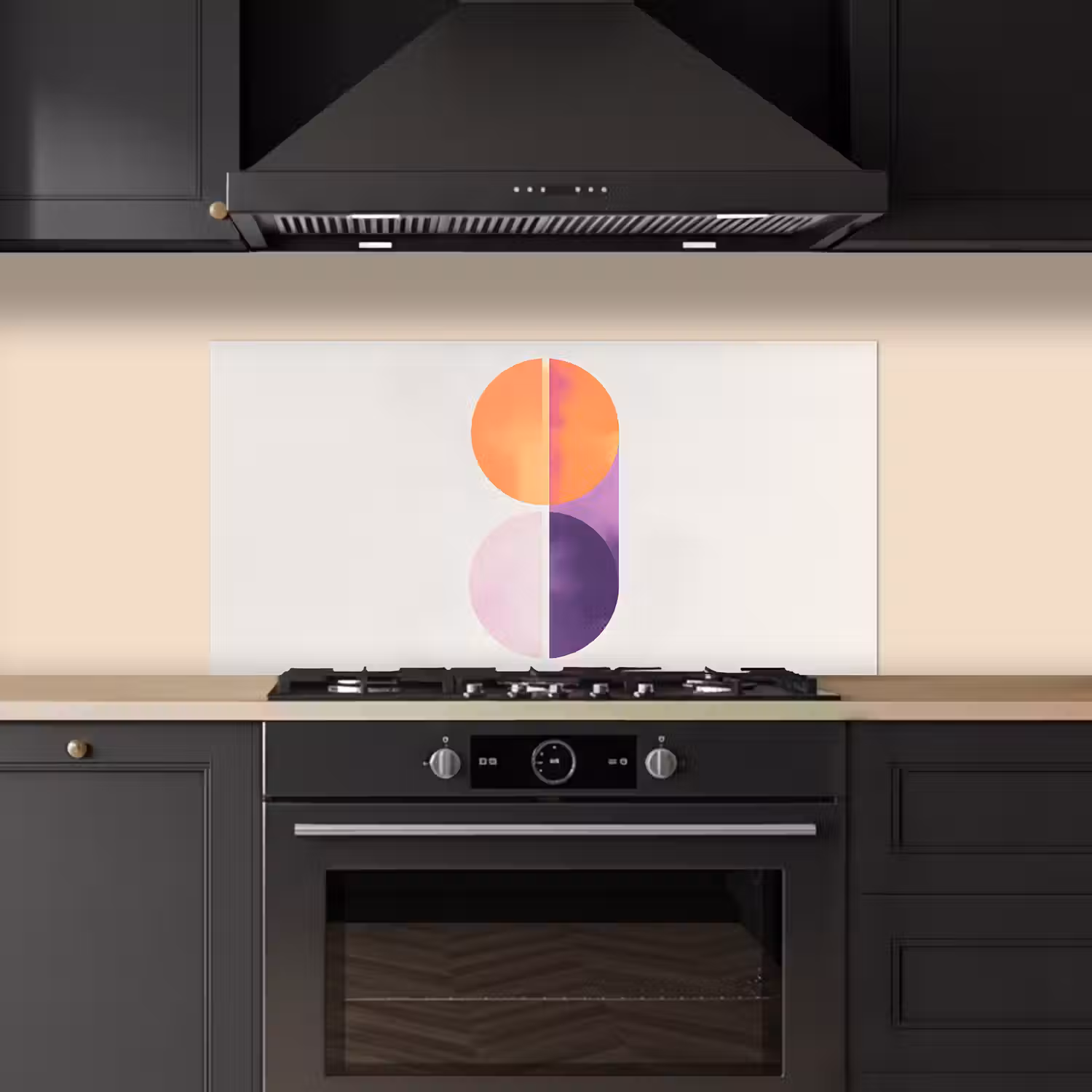Cirkels - Abstract - Paars keuken achterwand spatscherm middel -sfeer1