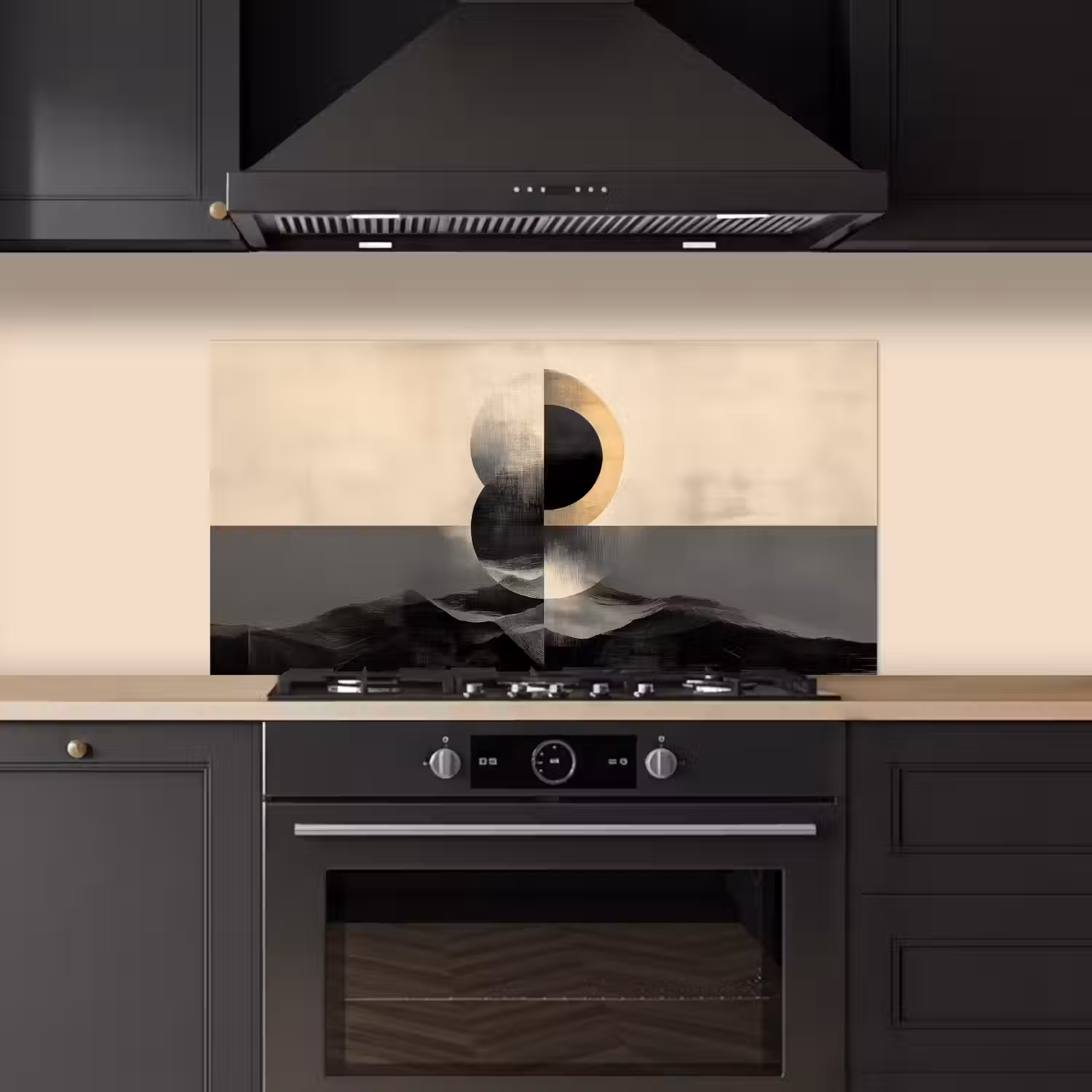 Cirkels - Schaduw - Abstract keuken achterwand spatscherm middel -sfeer1