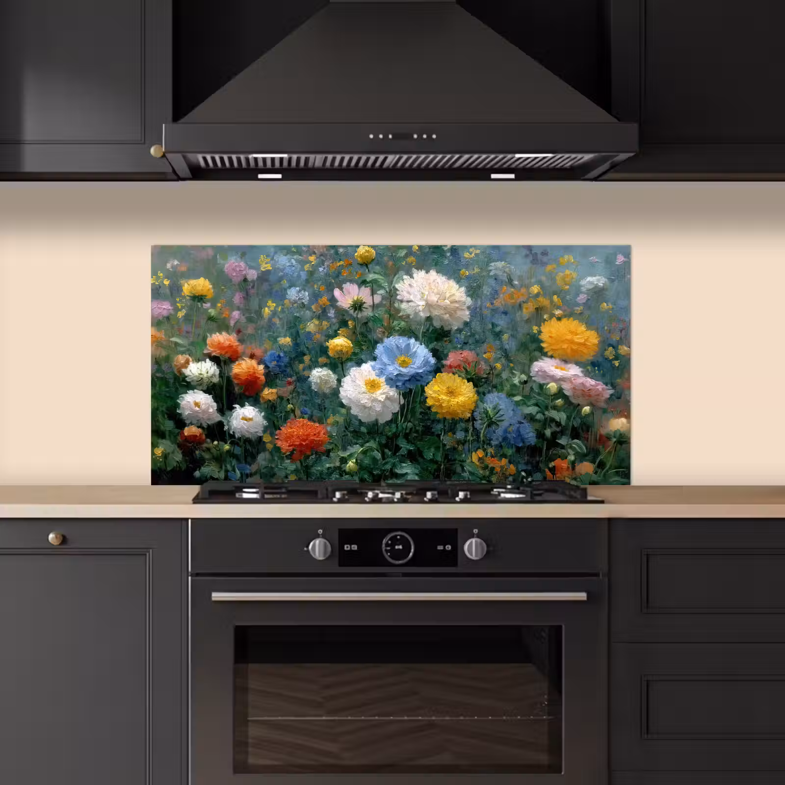 Close-up - Veld - Bloemen - Kleurrijk keuken achterwand spatscherm middel -sfeer1