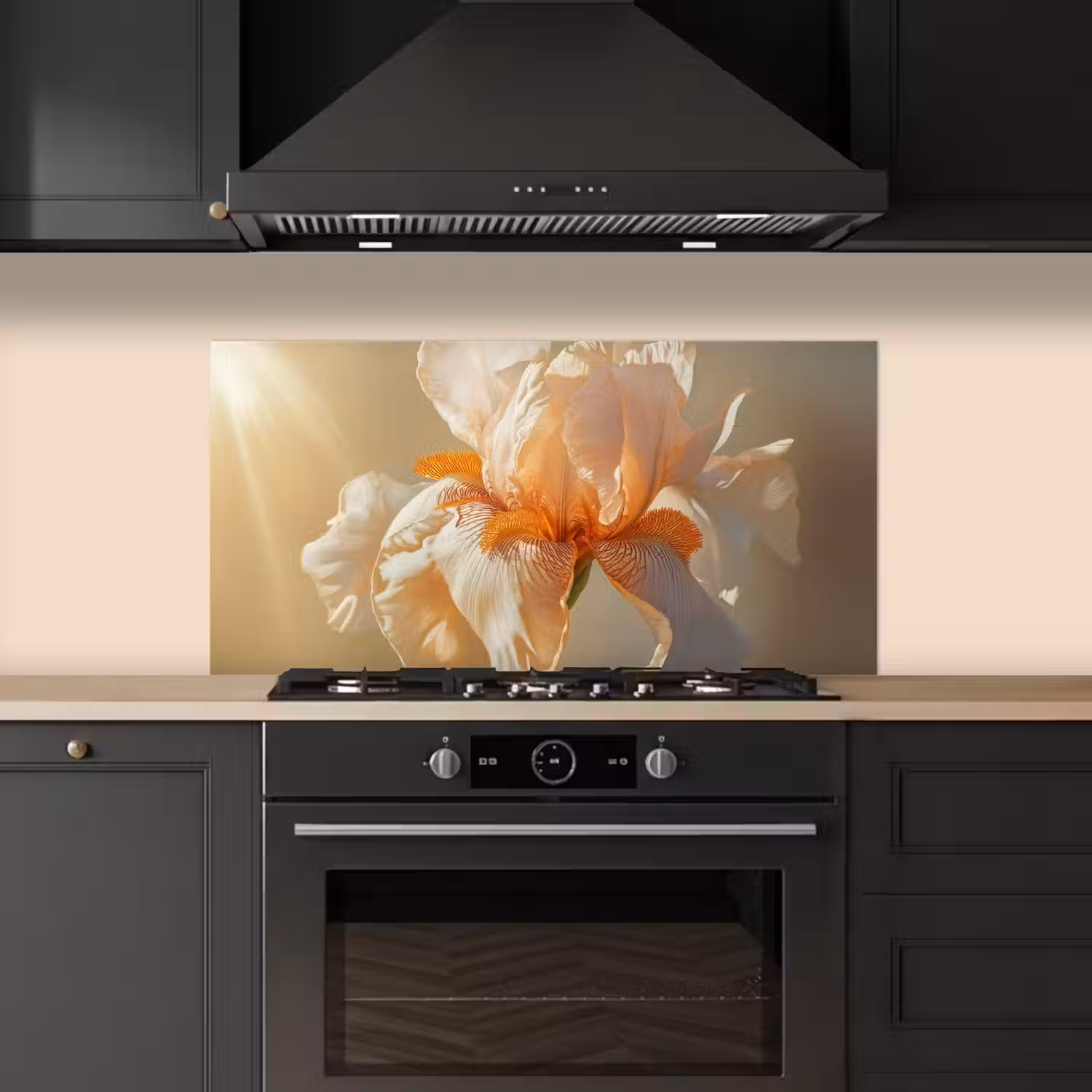 Close up - Oranje - Iris keuken achterwand spatscherm middel -sfeer1