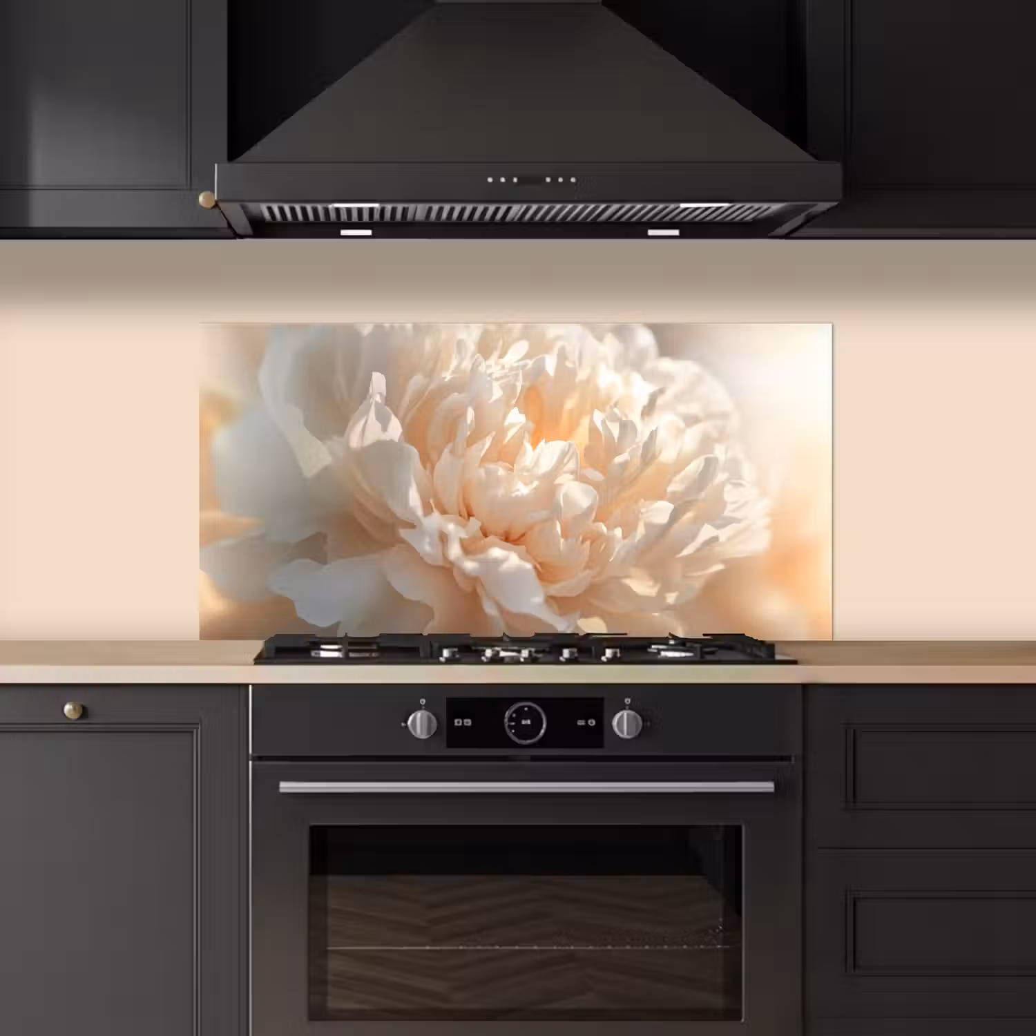Close up - Pioenroos - Lichtroze keuken achterwand spatscherm middel -sfeer1