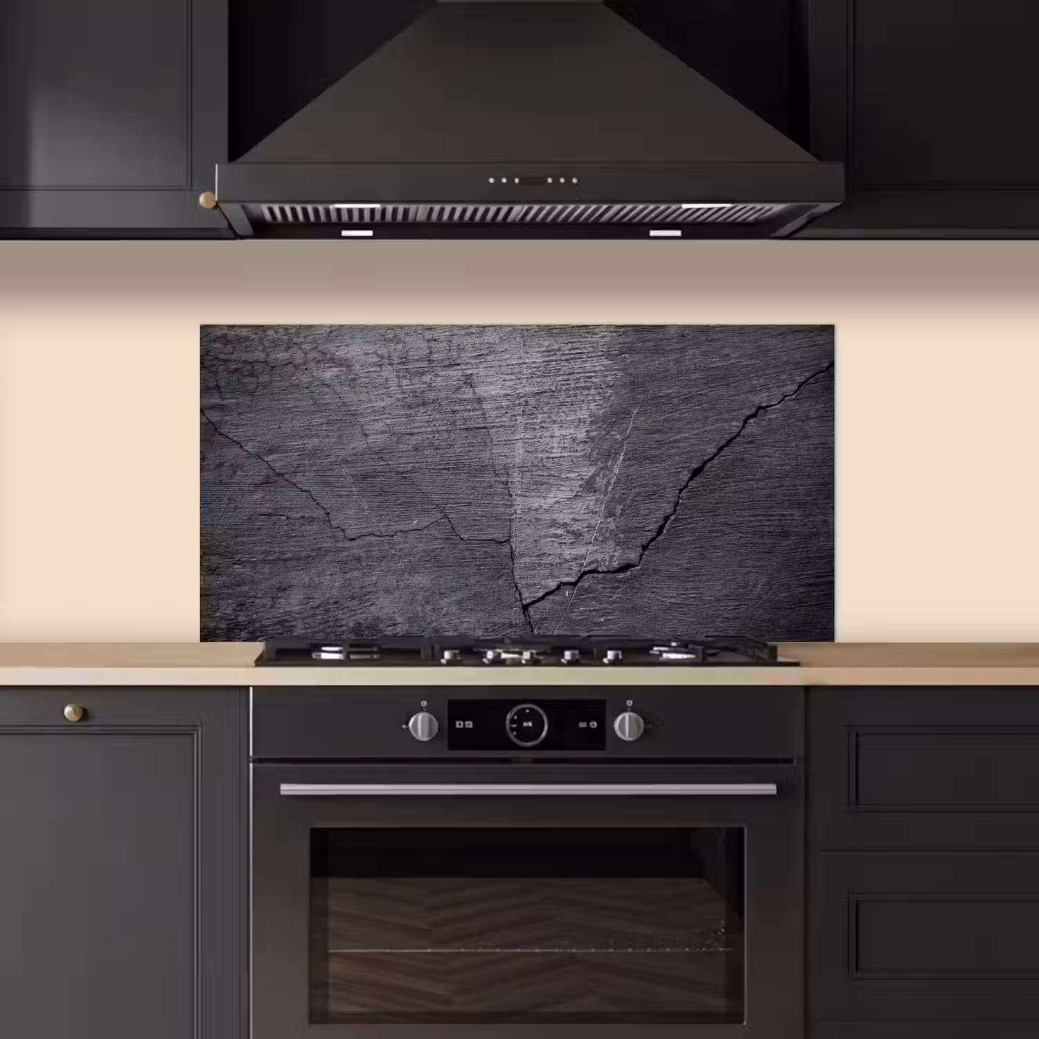 Beton - Zwart - Scheur keuken achterwand spatscherm middel -sfeer1