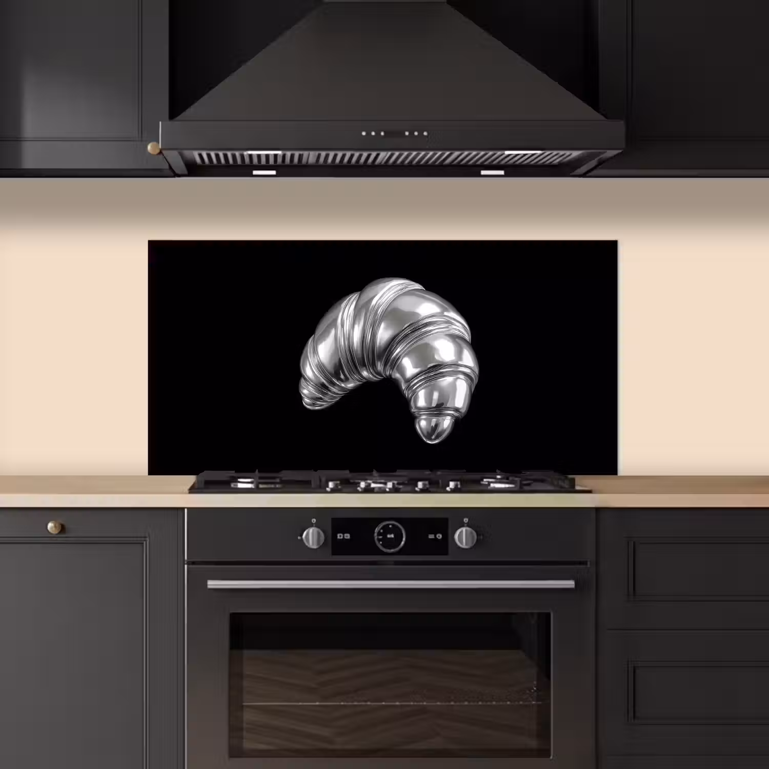 Croissant - Metaal - Zilver keuken achterwand spatscherm middel -sfeer1