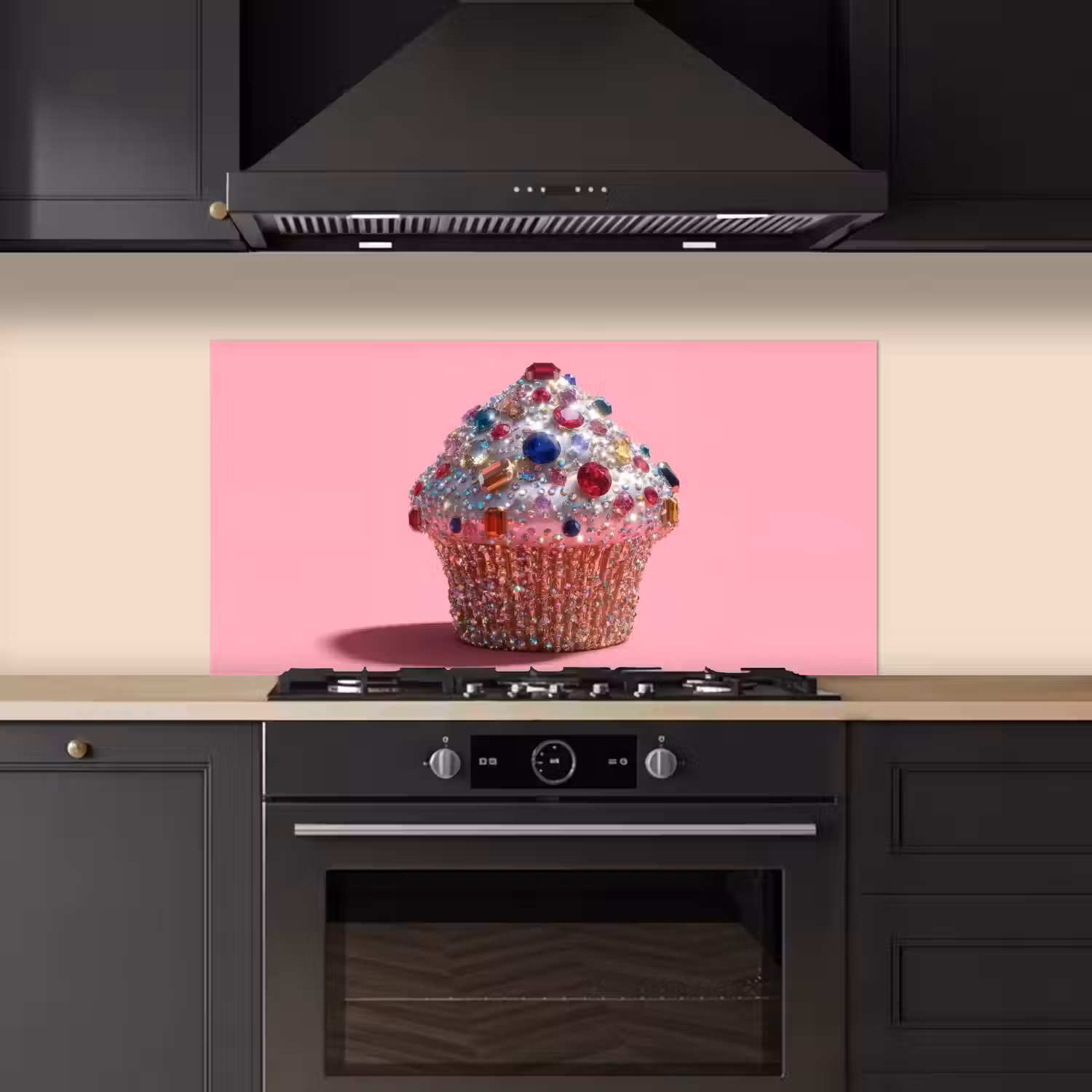 Cupcake - Kleurrijk - Edelstenen keuken achterwand spatscherm middel -sfeer1