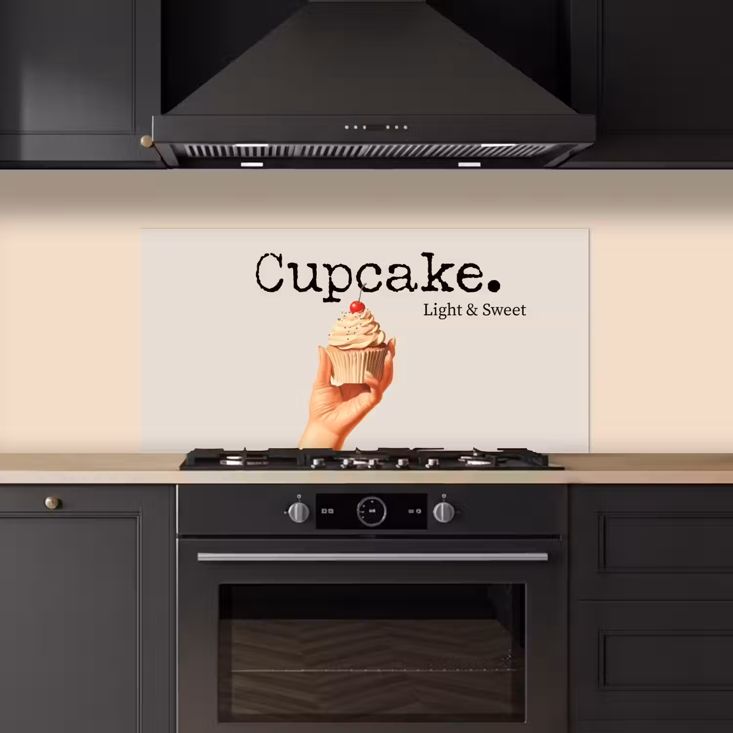 Cupcake - Zoet - Kers keuken achterwand spatscherm middel -sfeer1