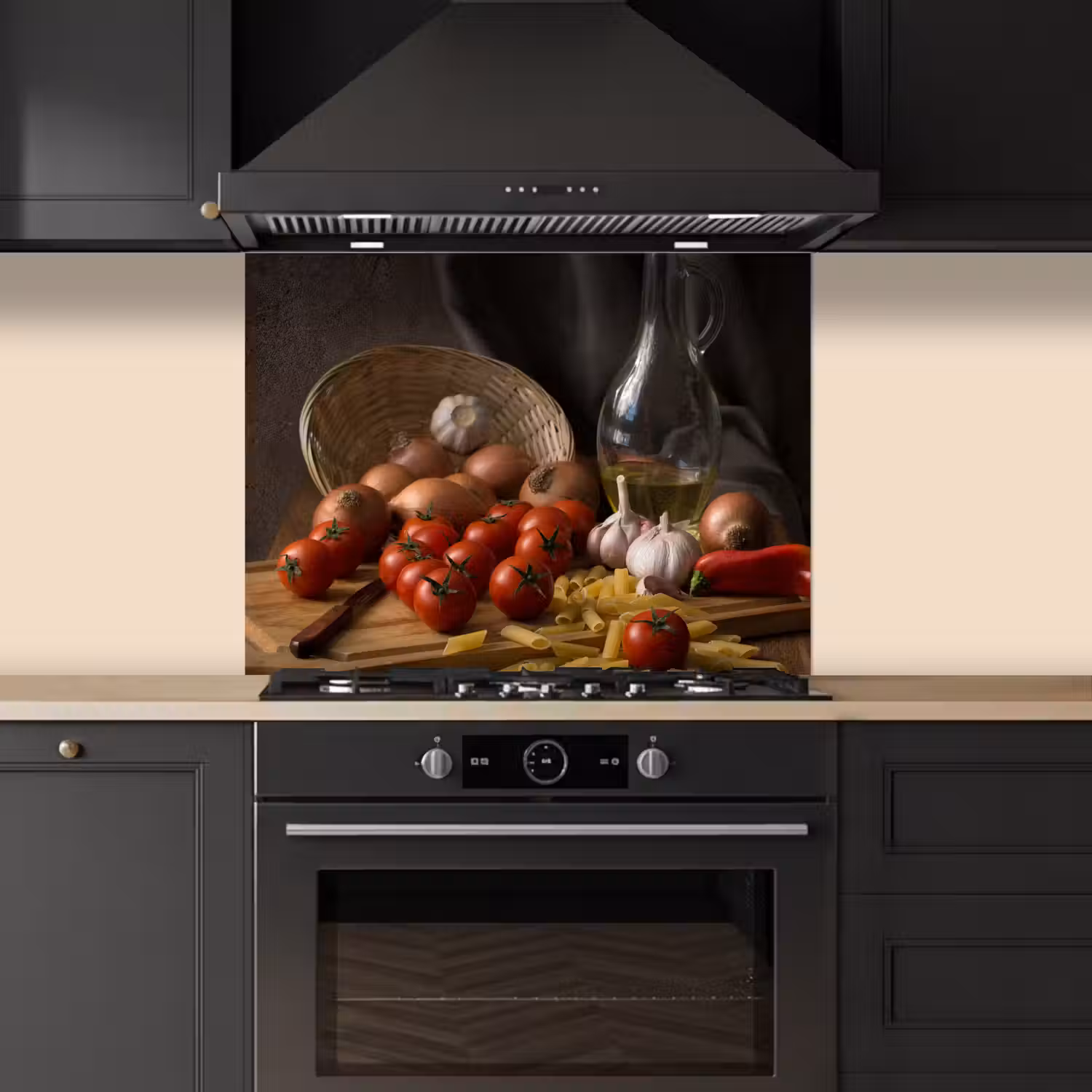 Snijplank - Groente - Stilleven - Pasta - Uit - Tomaat - Snijplank keuken achterwand spatscherm middel -sfeer1