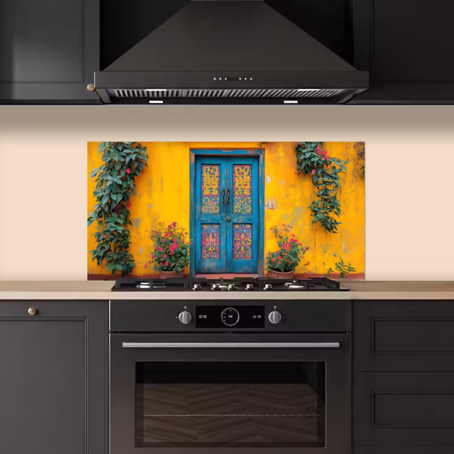 Deuren - Kleurrijk - Planten keuken achterwand spatscherm middel -sfeer1