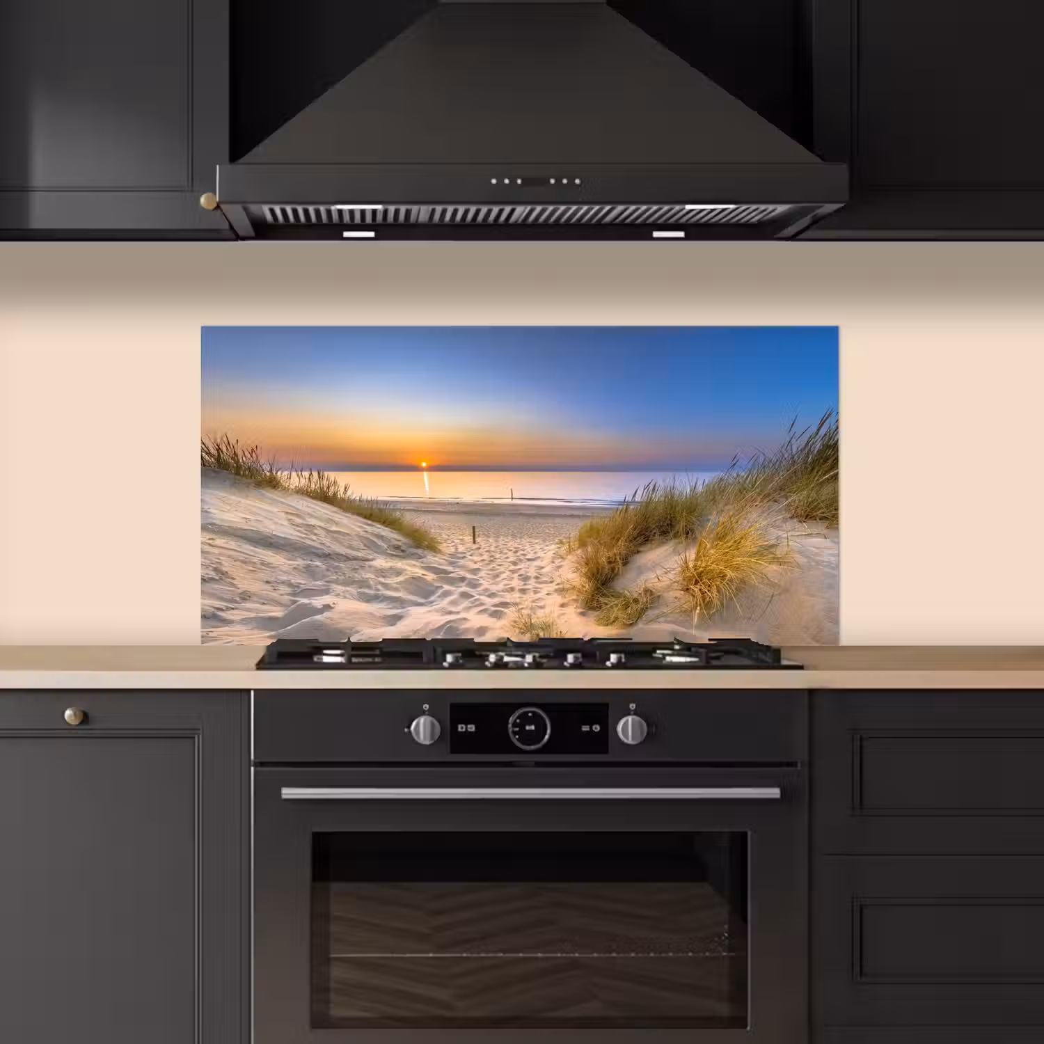 Duin - Zonsondergang - Horizon - Strand - Gras keuken achterwand spatscherm middel -sfeer1