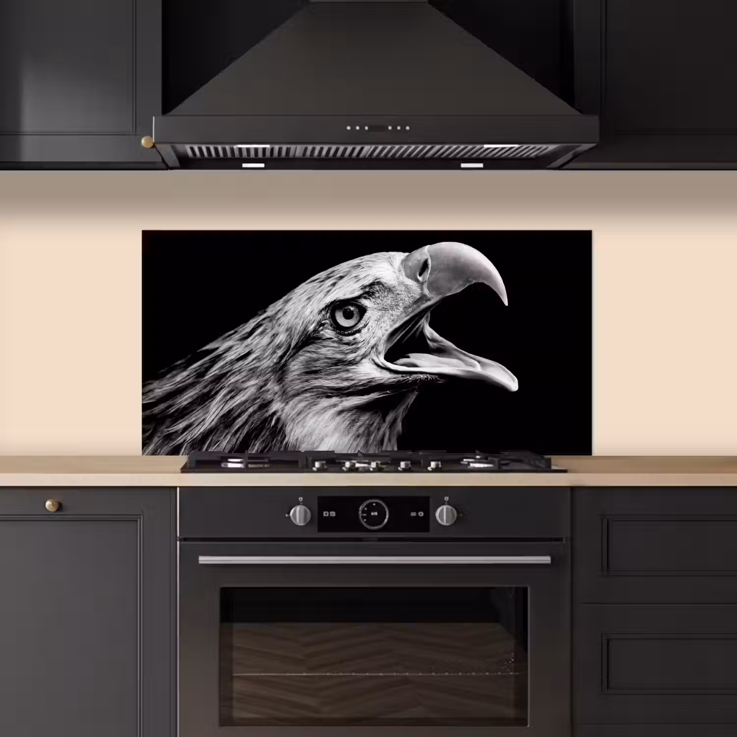 Adelaar - Portret - Roofvogels - Zwart - Wit - Vogel keuken achterwand spatscherm middel -sfeer1