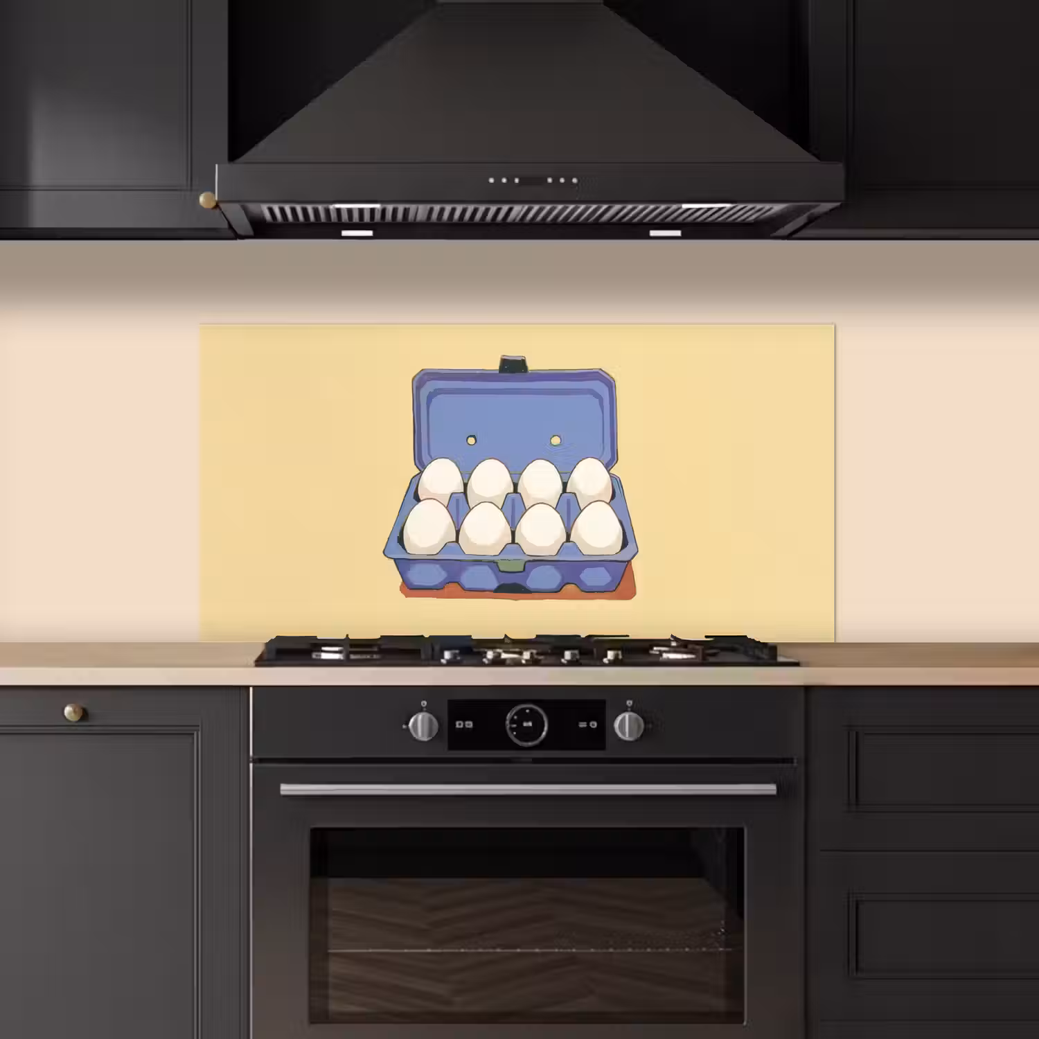 Eieren - Doos - Minimalistisch - Blauw keuken achterwand spatscherm middel -sfeer1