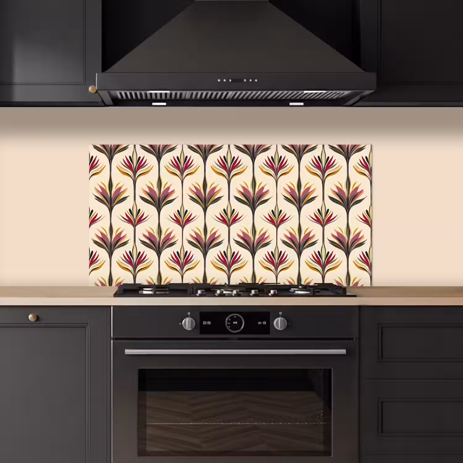 Waaier - Motief - Kleurrijk keuken achterwand spatscherm middel 899 -sfeer1