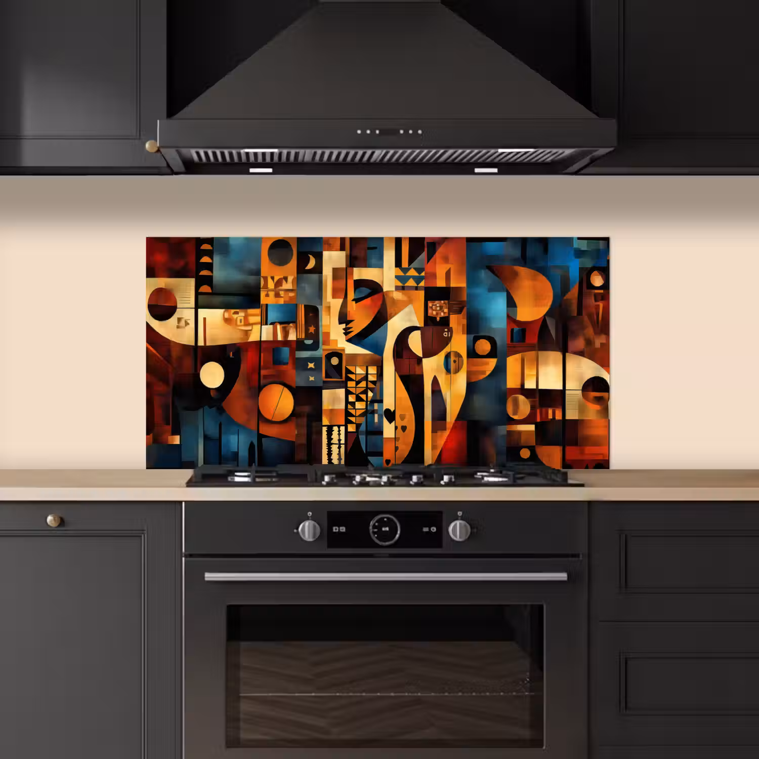 Figuren - Abstract - Symbolen keuken achterwand spatscherm middel -sfeer1