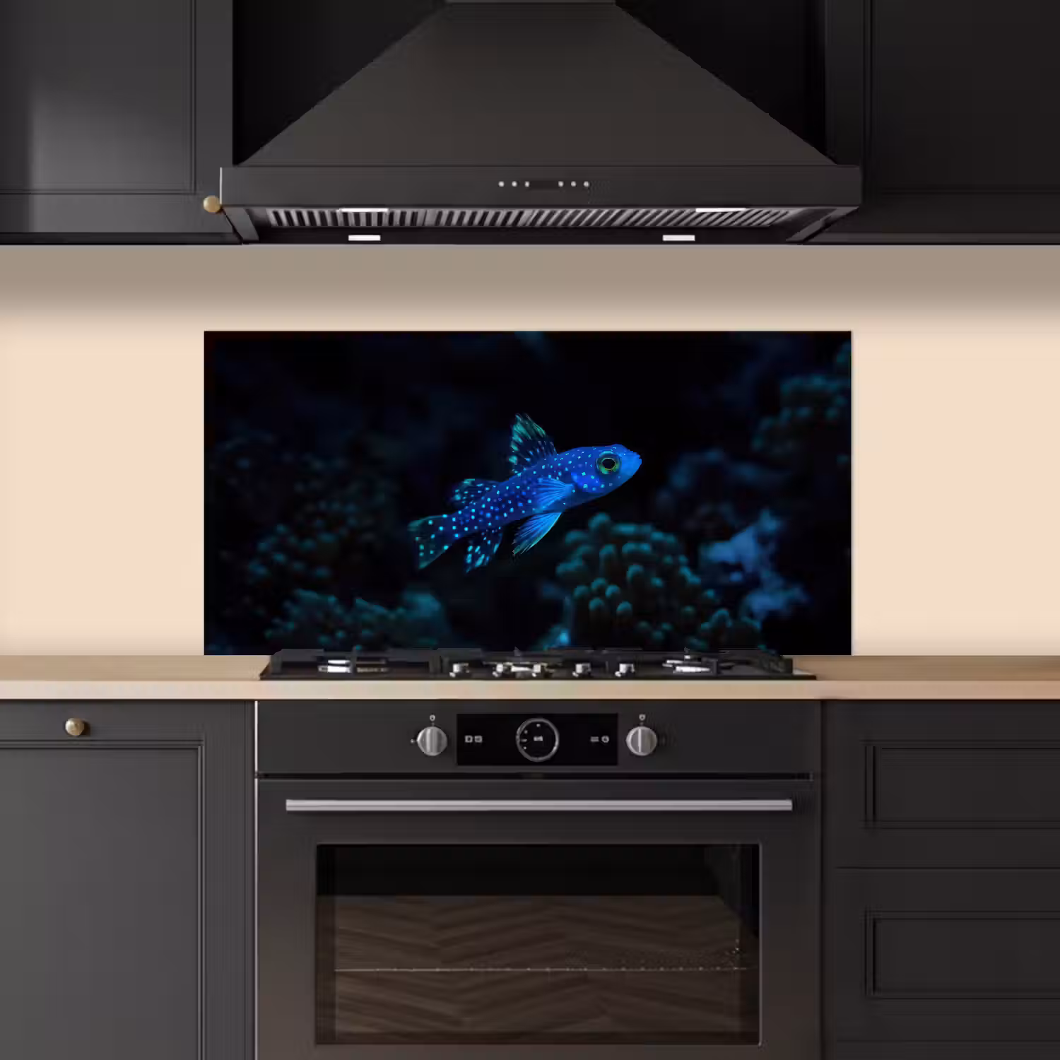 Vis - Stippen - Koraal - Blauw keuken achterwand spatscherm middel -sfeer1
